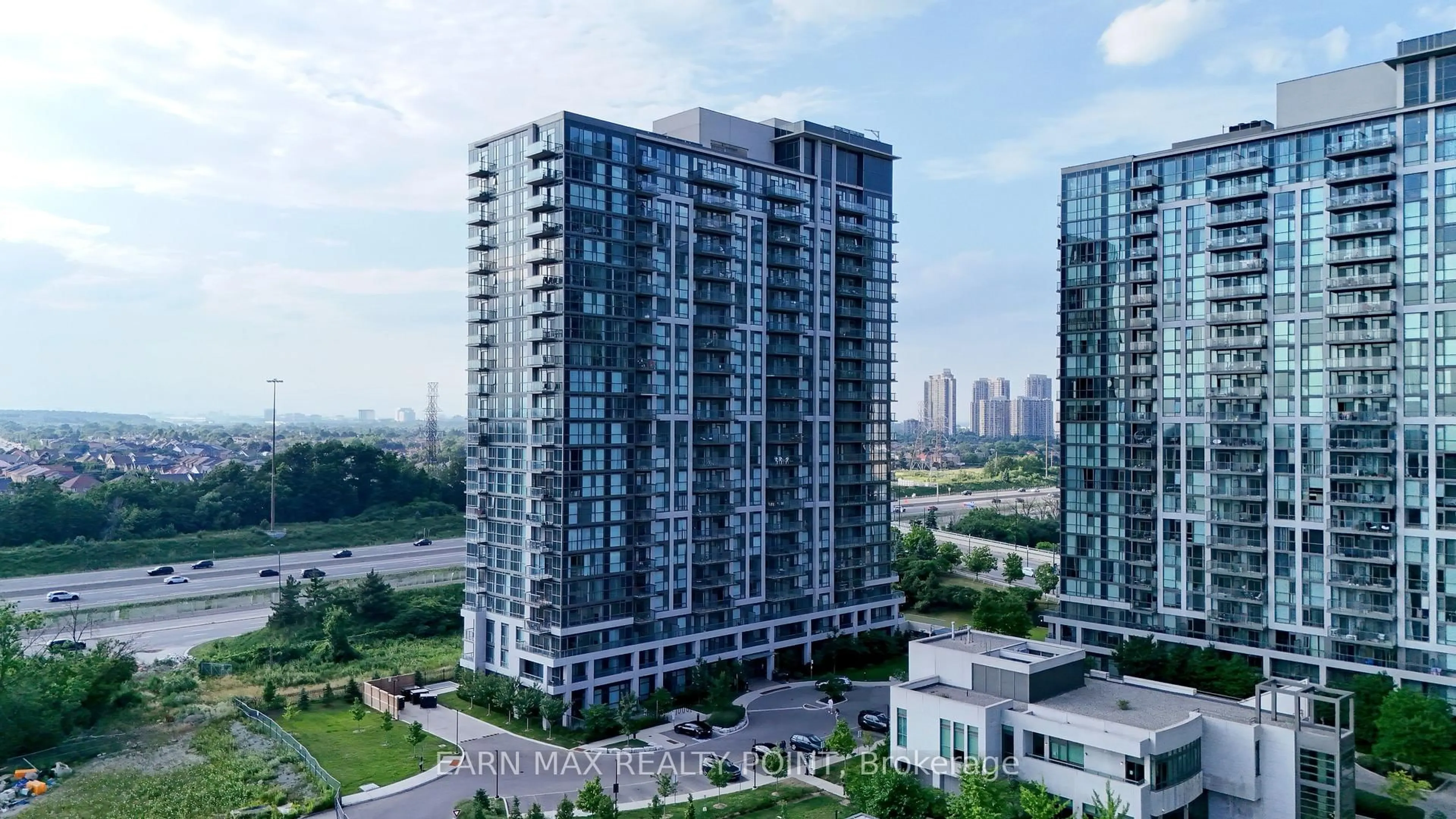 A pic from outside/outdoor area/front of a property/back of a property/a pic from drone, city buildings view from balcony for 349 Rathburn Rd #PH 212, Mississauga Ontario L5B 0G9
