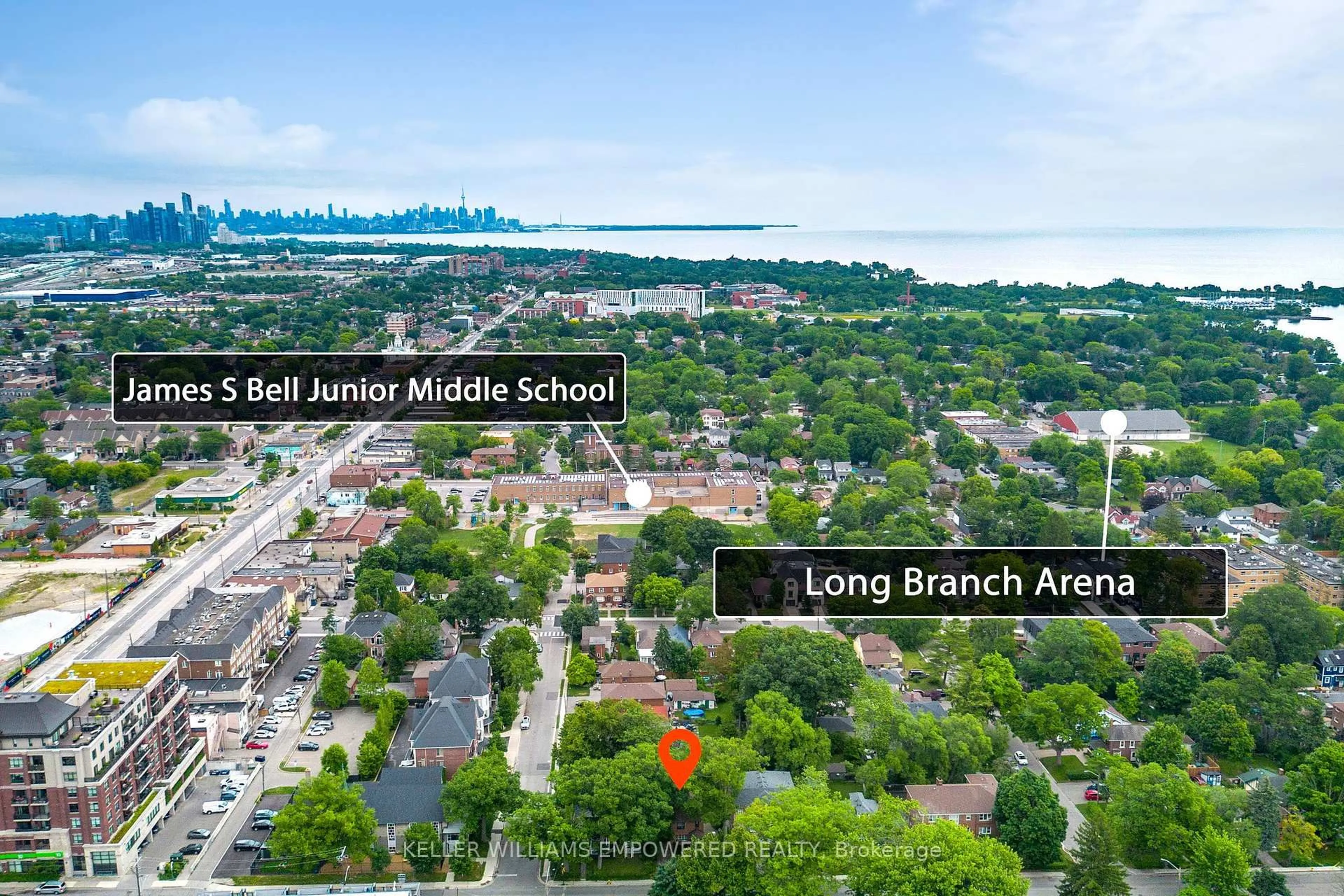 A pic from outside/outdoor area/front of a property/back of a property/a pic from drone, unknown for 65 Long Branch Ave, Toronto Ontario M8W 3J3