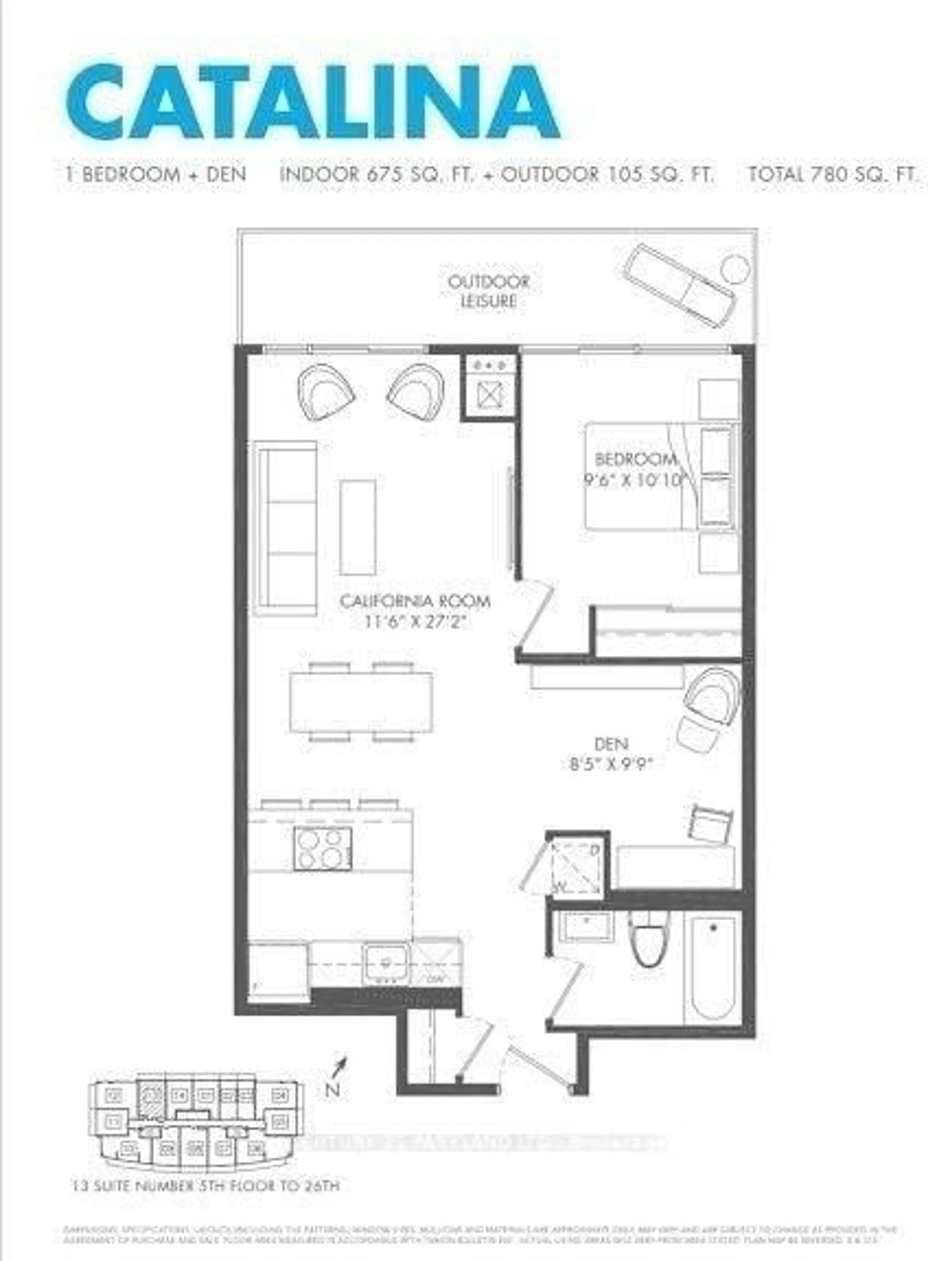Floor plan for 165 Legion Rd #933, Toronto Ontario M8Y 0B3