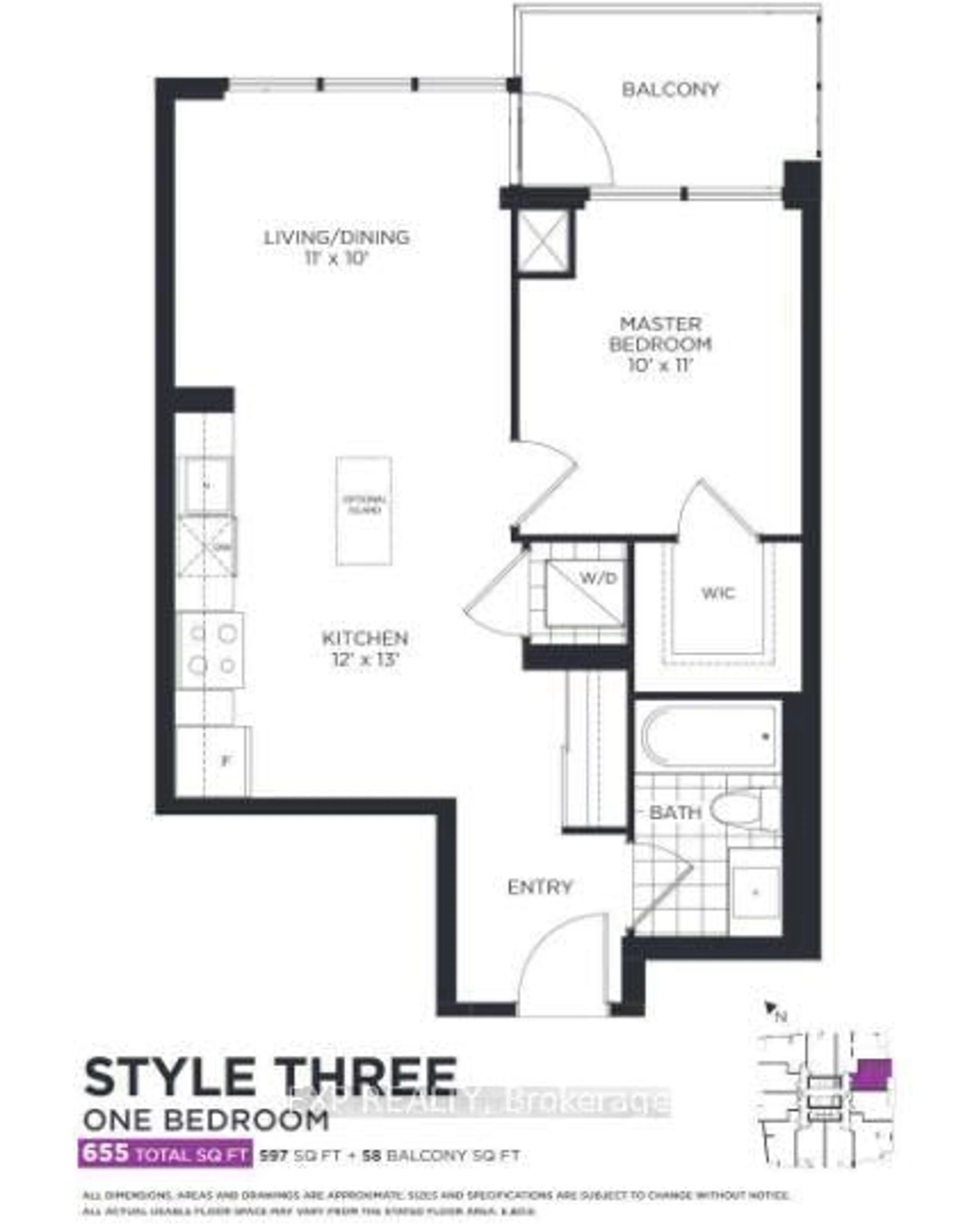 Floor plan for 4011 Brickstone Mews #3108, Mississauga Ontario L5B 0J7