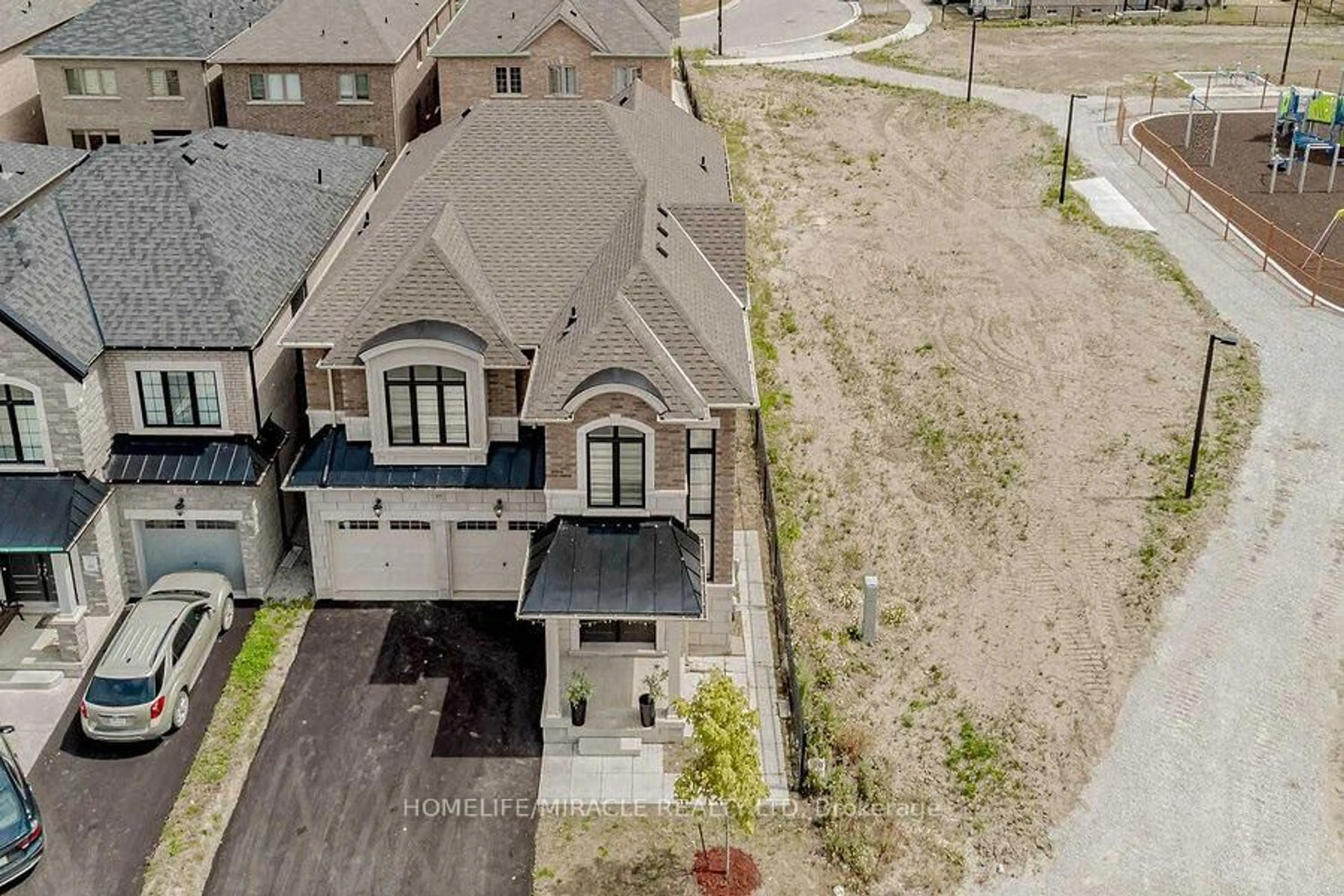 A pic from outside/outdoor area/front of a property/back of a property/a pic from drone, street for 57 Brent Stephens Way, Brampton Ontario L7A 5B5