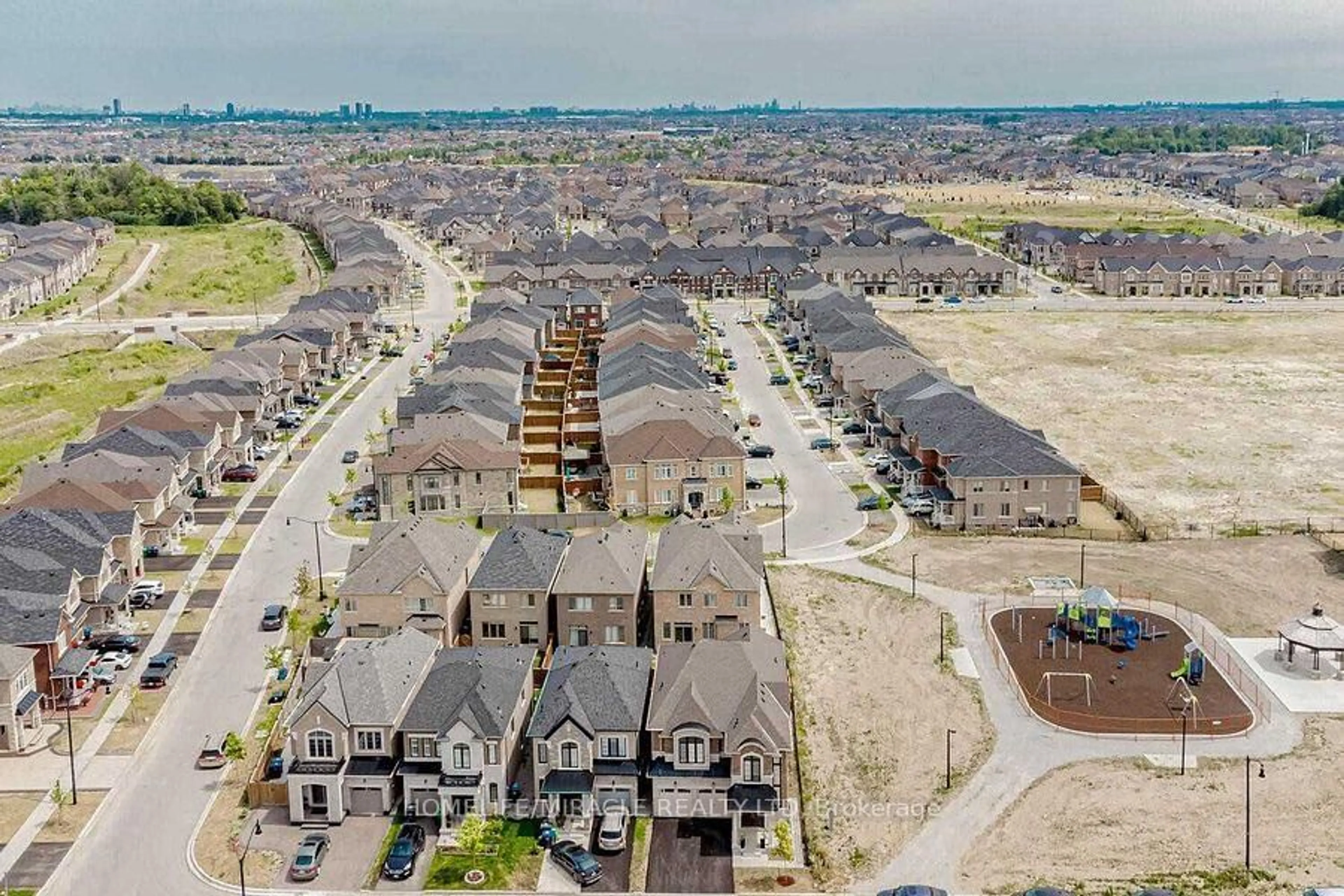 A pic from outside/outdoor area/front of a property/back of a property/a pic from drone, street for 57 Brent Stephens Way, Brampton Ontario L7A 5B5