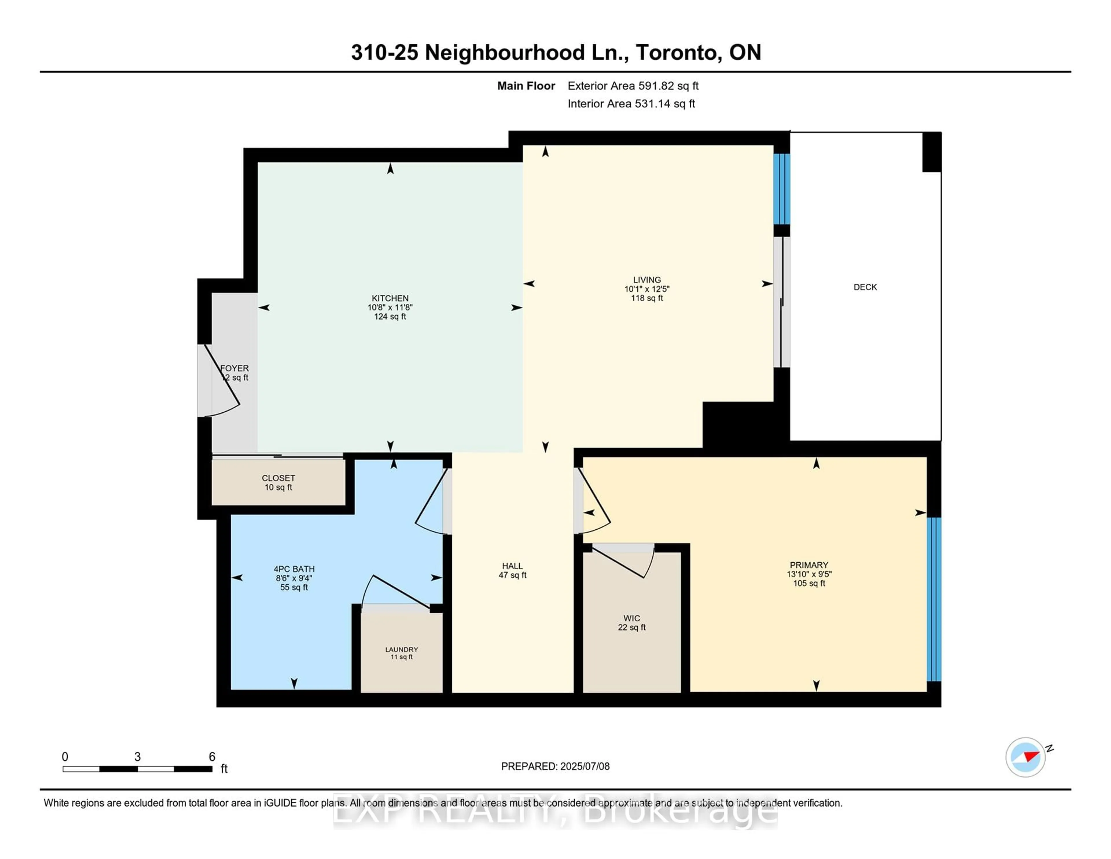 Floor plan for 25 Neighbourhood Lane #310, Toronto Ontario M8Y 0C3