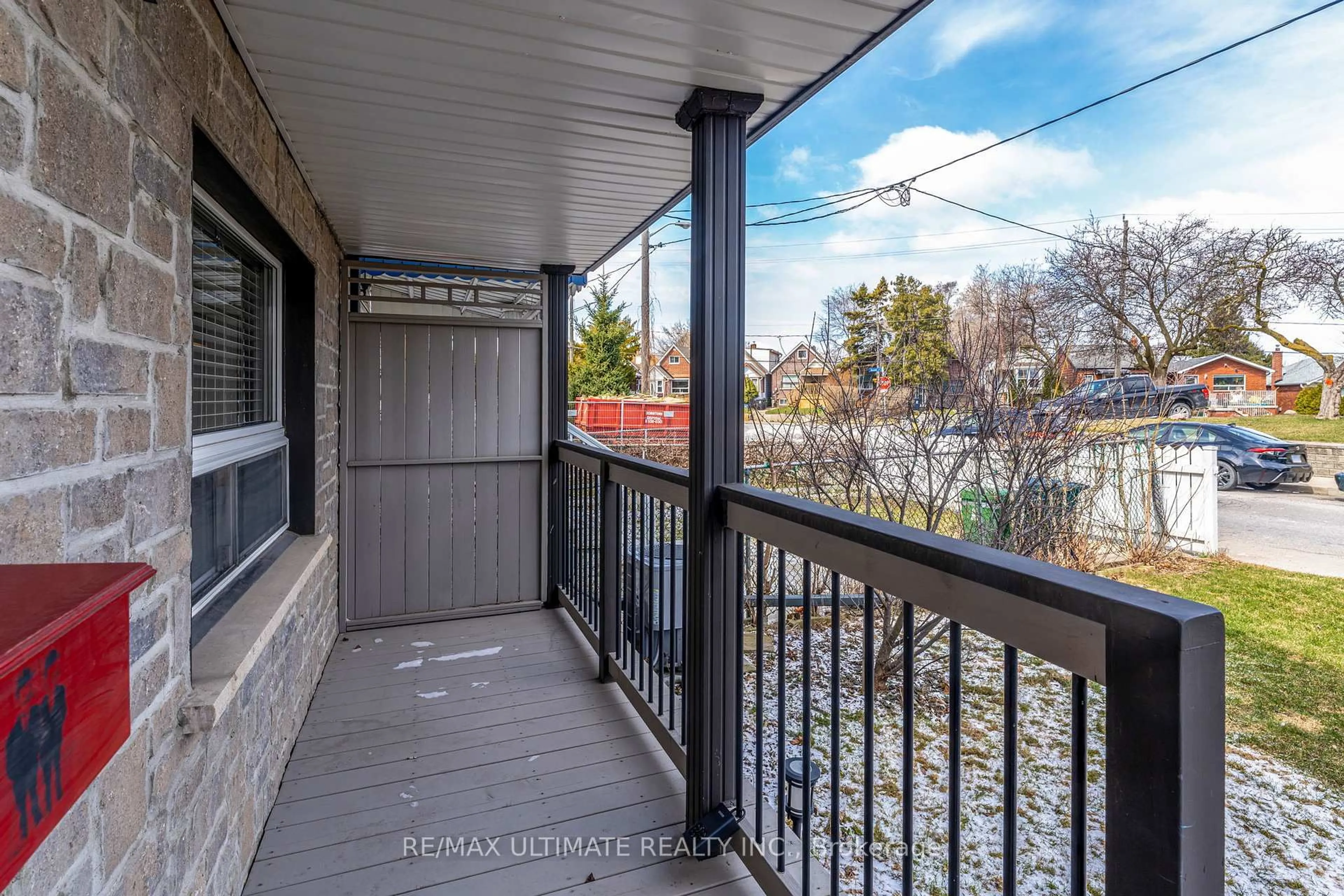 Balcony in the apartment, street for 33 Seneca Ave, Toronto Ontario M6N 2G7