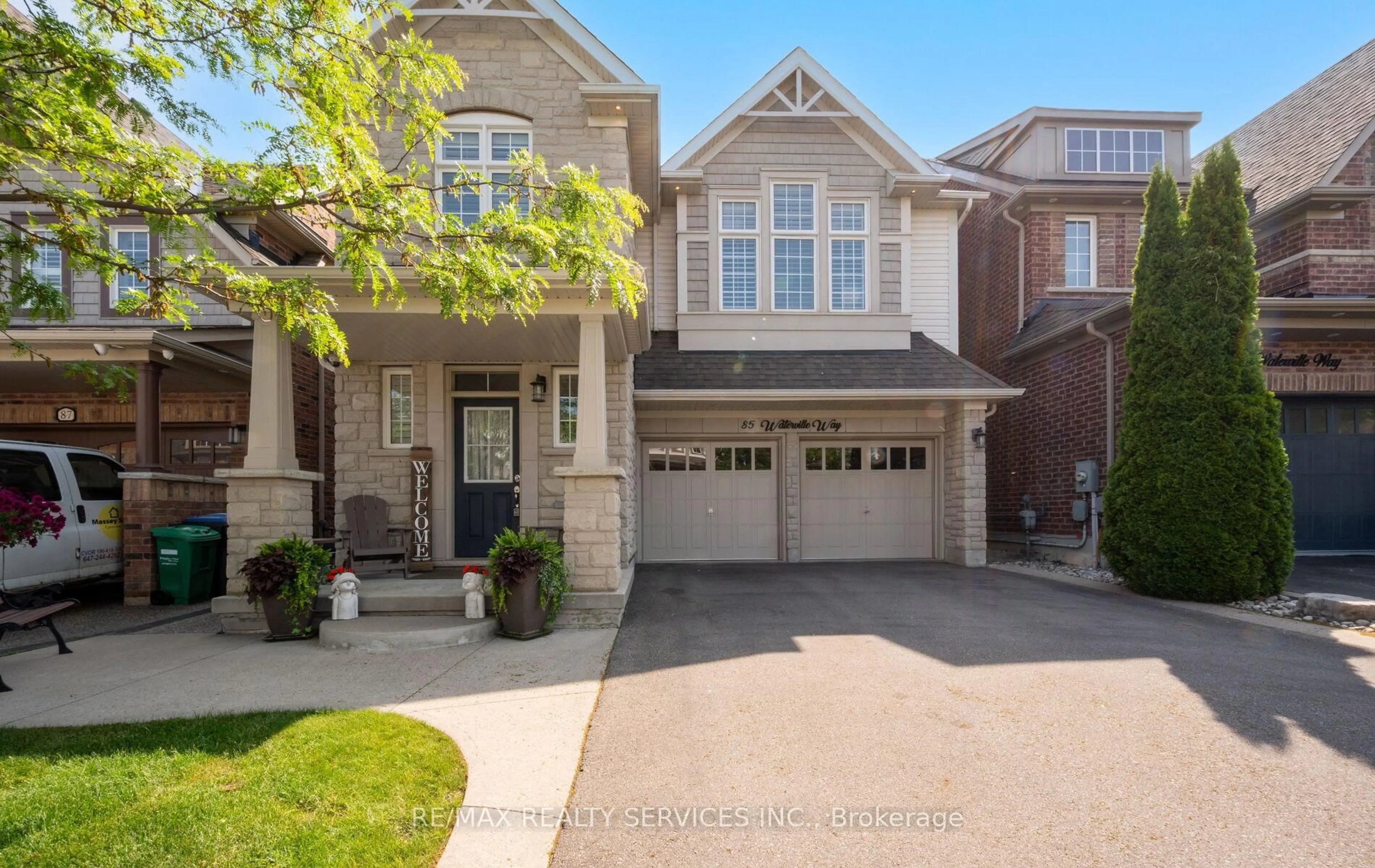 Home with brick exterior material, street for 85 Waterville Way, Caledon Ontario L7C 3P2