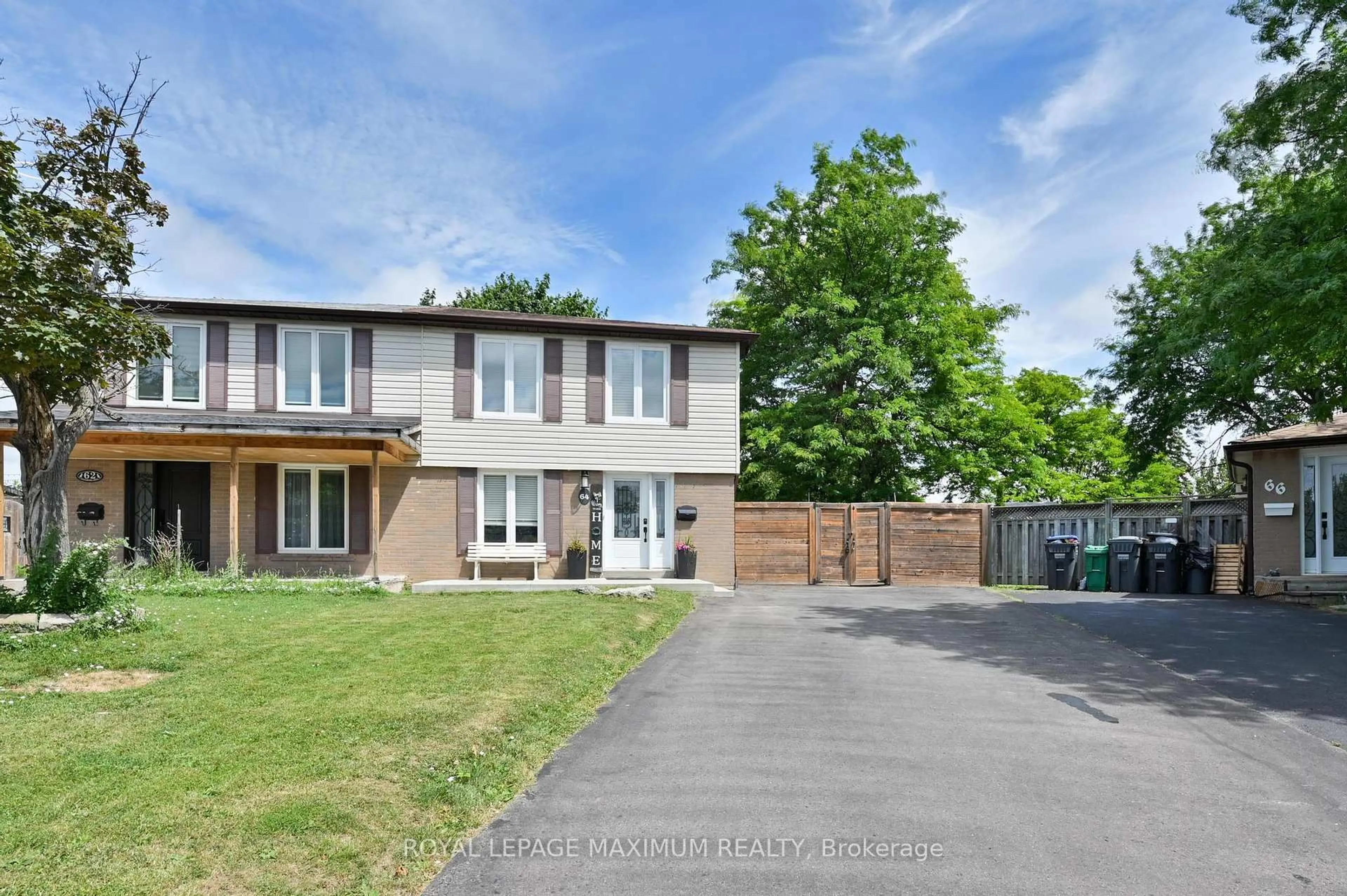 A pic from outside/outdoor area/front of a property/back of a property/a pic from drone, street for 64 Glenmore Cres, Brampton Ontario L6S 1H8