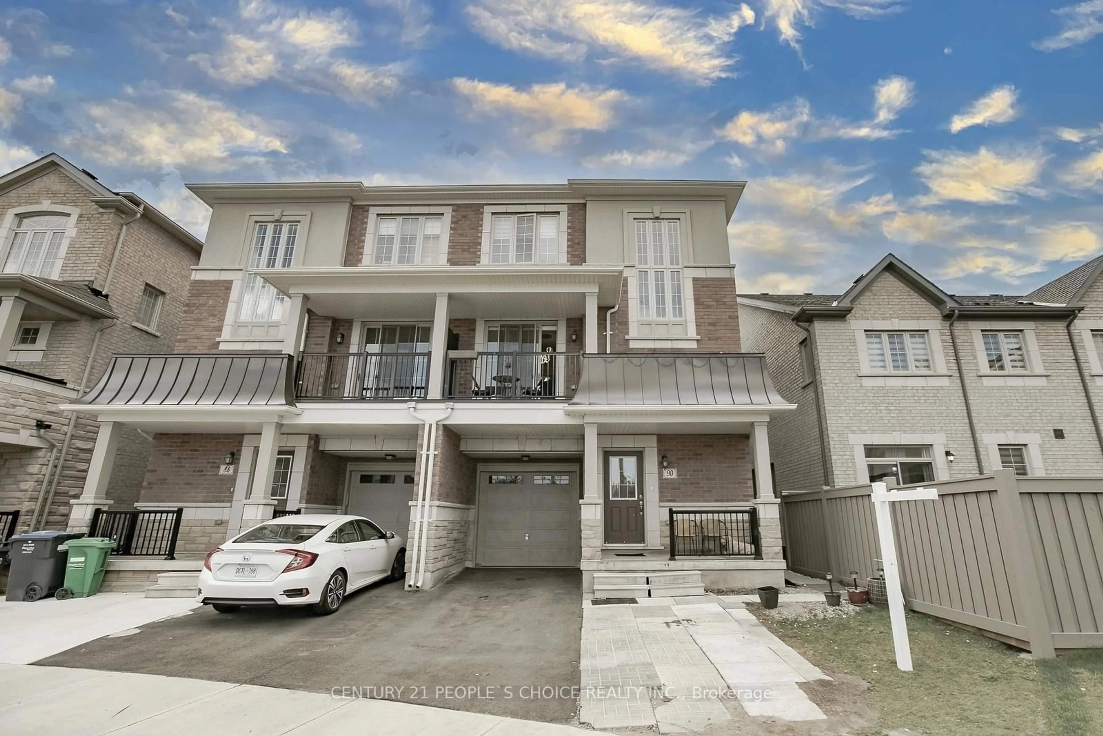 A pic from outside/outdoor area/front of a property/back of a property/a pic from drone, street for 90 Hashmi Pl, Brampton Ontario L6Y 6J9