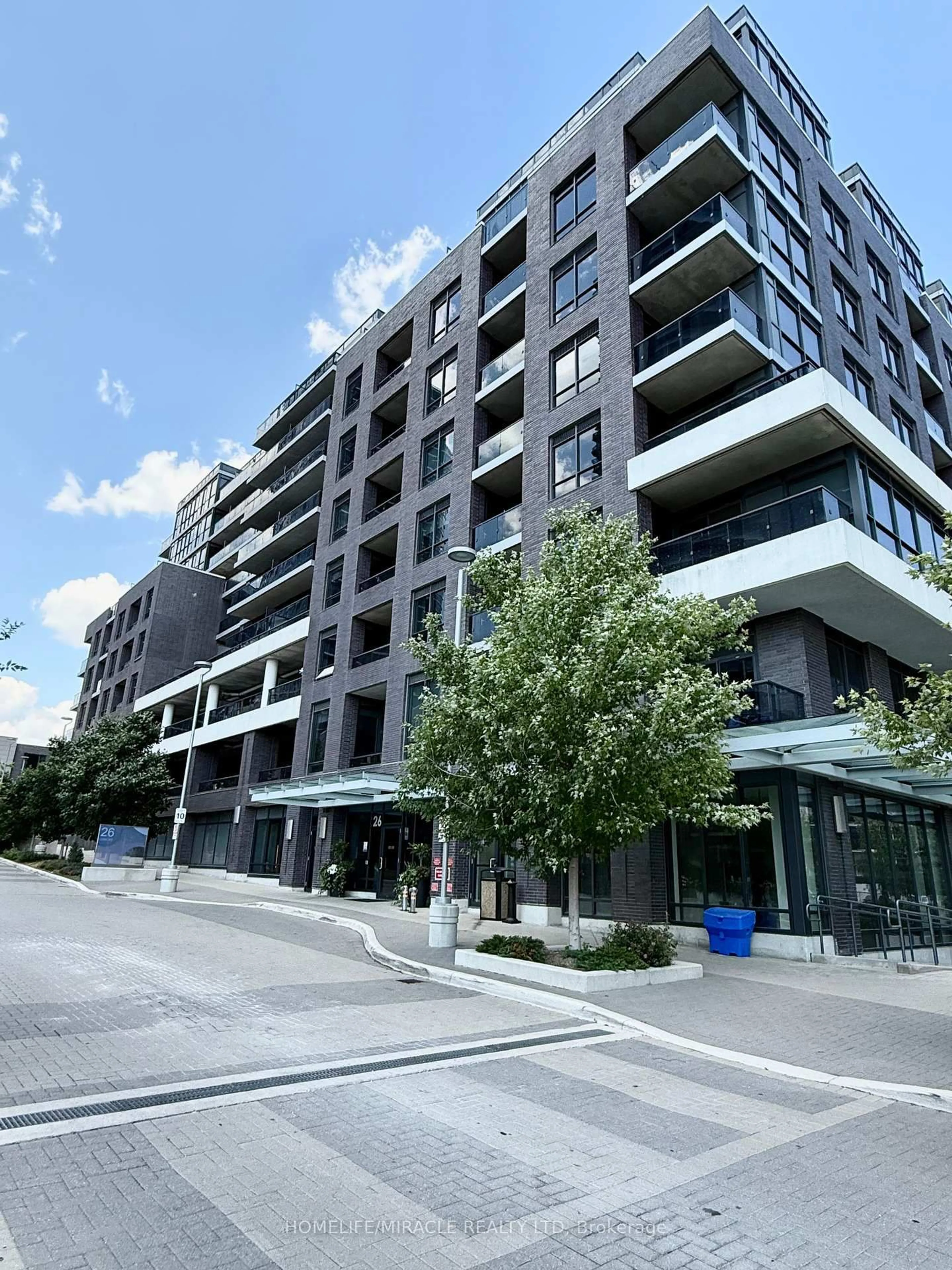 A pic from outside/outdoor area/front of a property/back of a property/a pic from drone, unknown for 26 Gibbs Rd #543, Toronto Ontario M9B 0E3