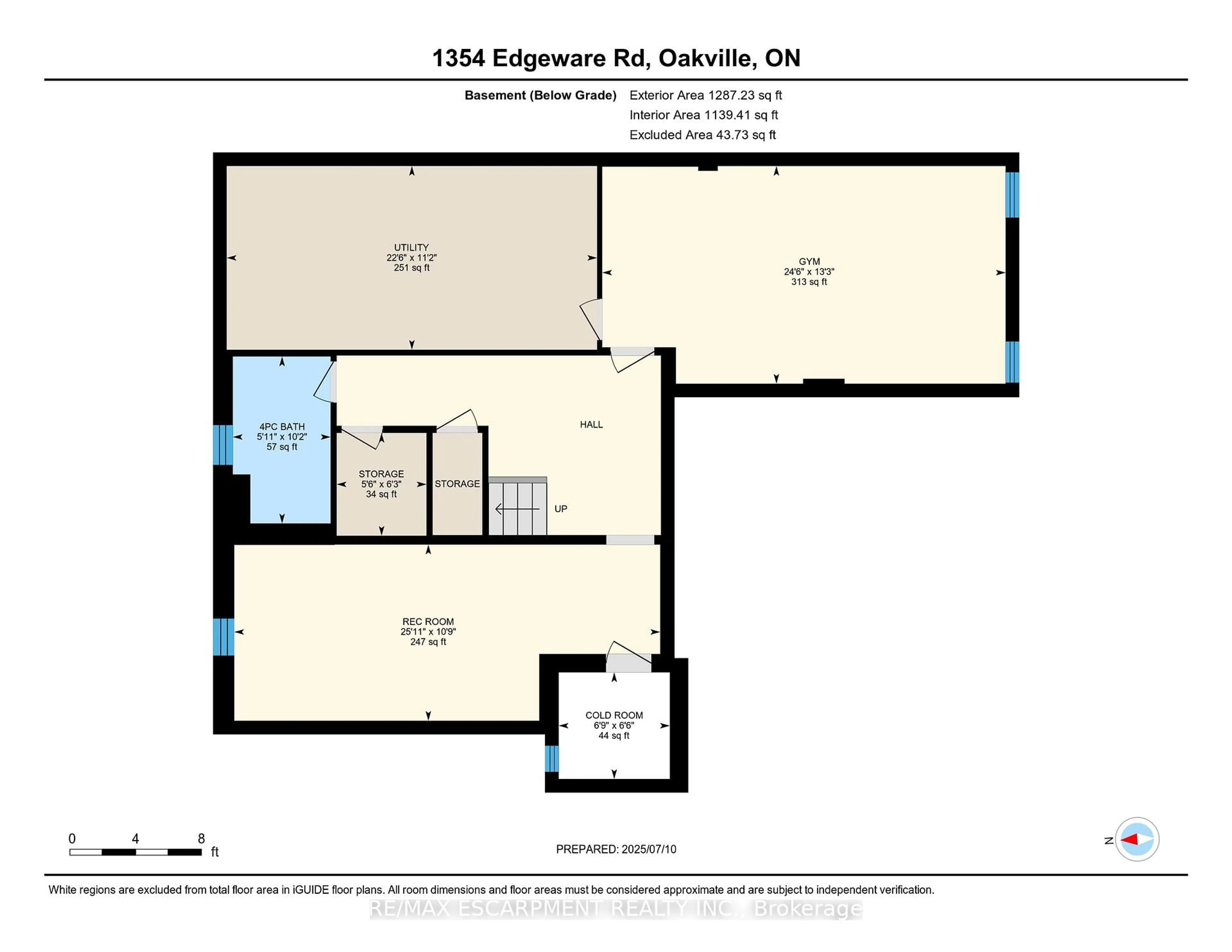 Floor plan for 1354 Edgeware Rd, Oakville Ontario L6H 3C4