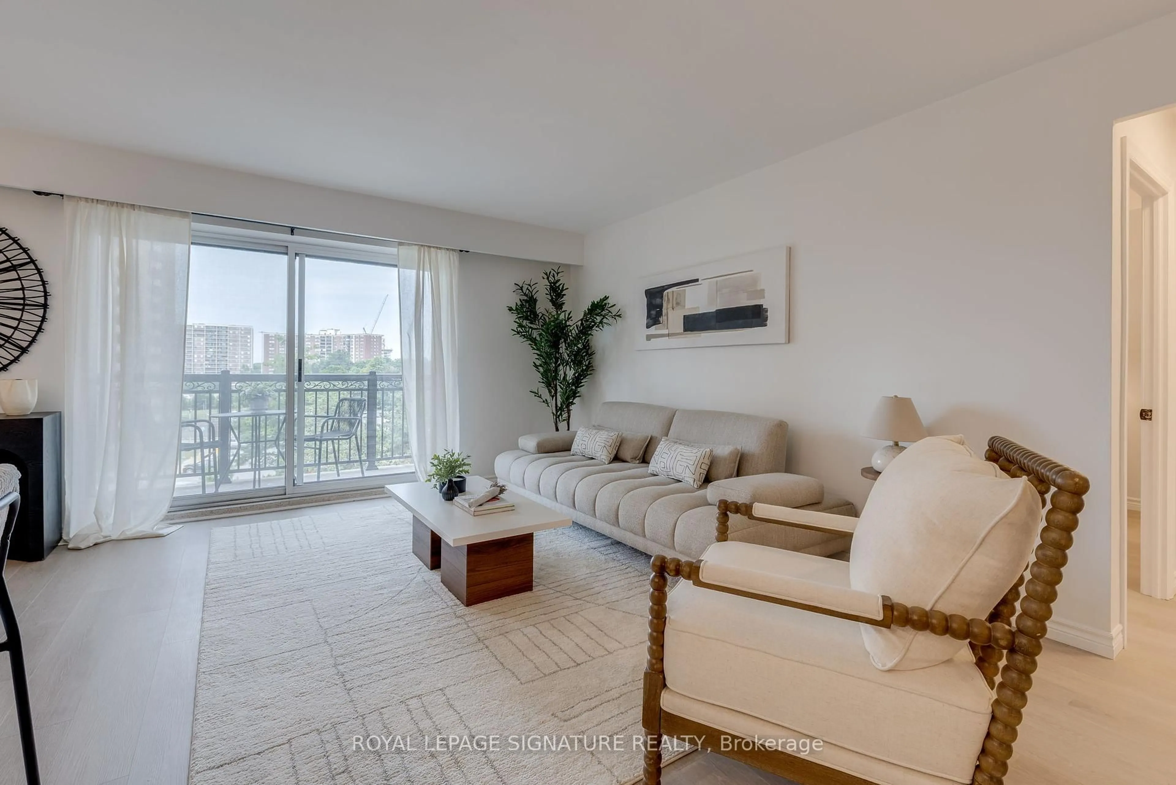 Living room with furniture, unknown for 557 The East Mall #506, Toronto Ontario M9B 4A5