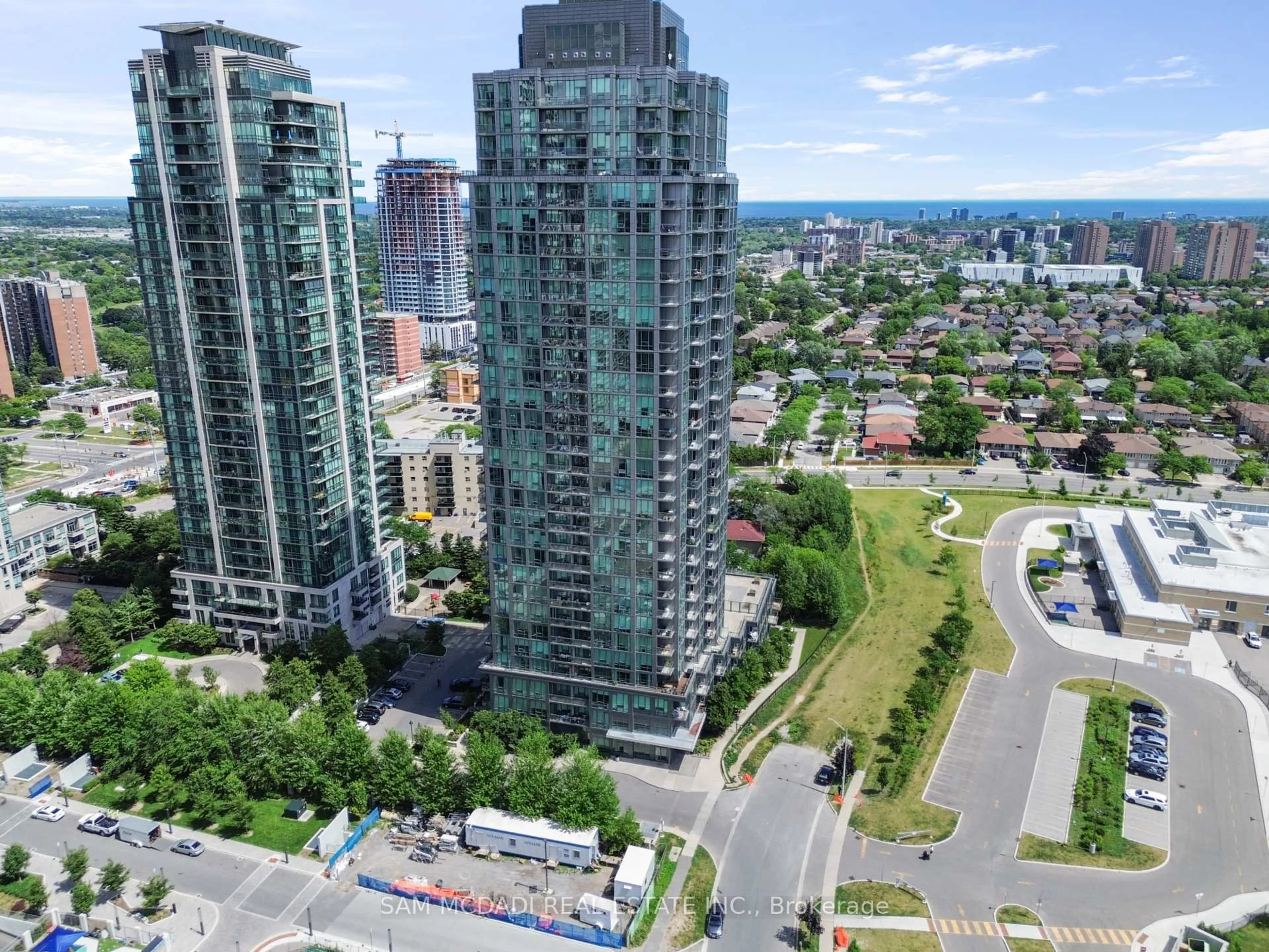 A pic from outside/outdoor area/front of a property/back of a property/a pic from drone, city buildings view from balcony for 3525 Kariya Dr #710, Mississauga Ontario L5B 0C2