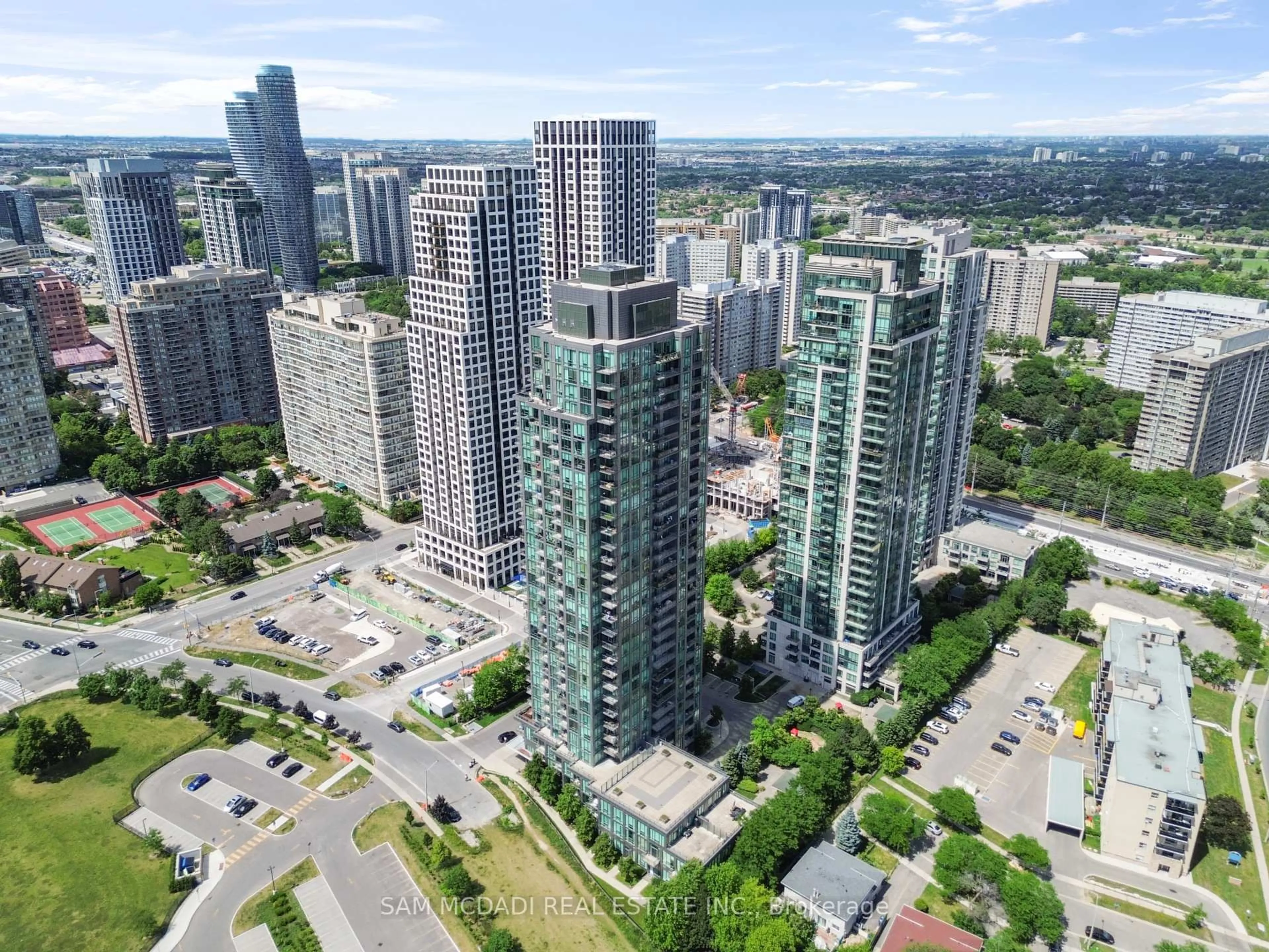 A pic from outside/outdoor area/front of a property/back of a property/a pic from drone, city buildings view from balcony for 3525 Kariya Dr #710, Mississauga Ontario L5B 0C2