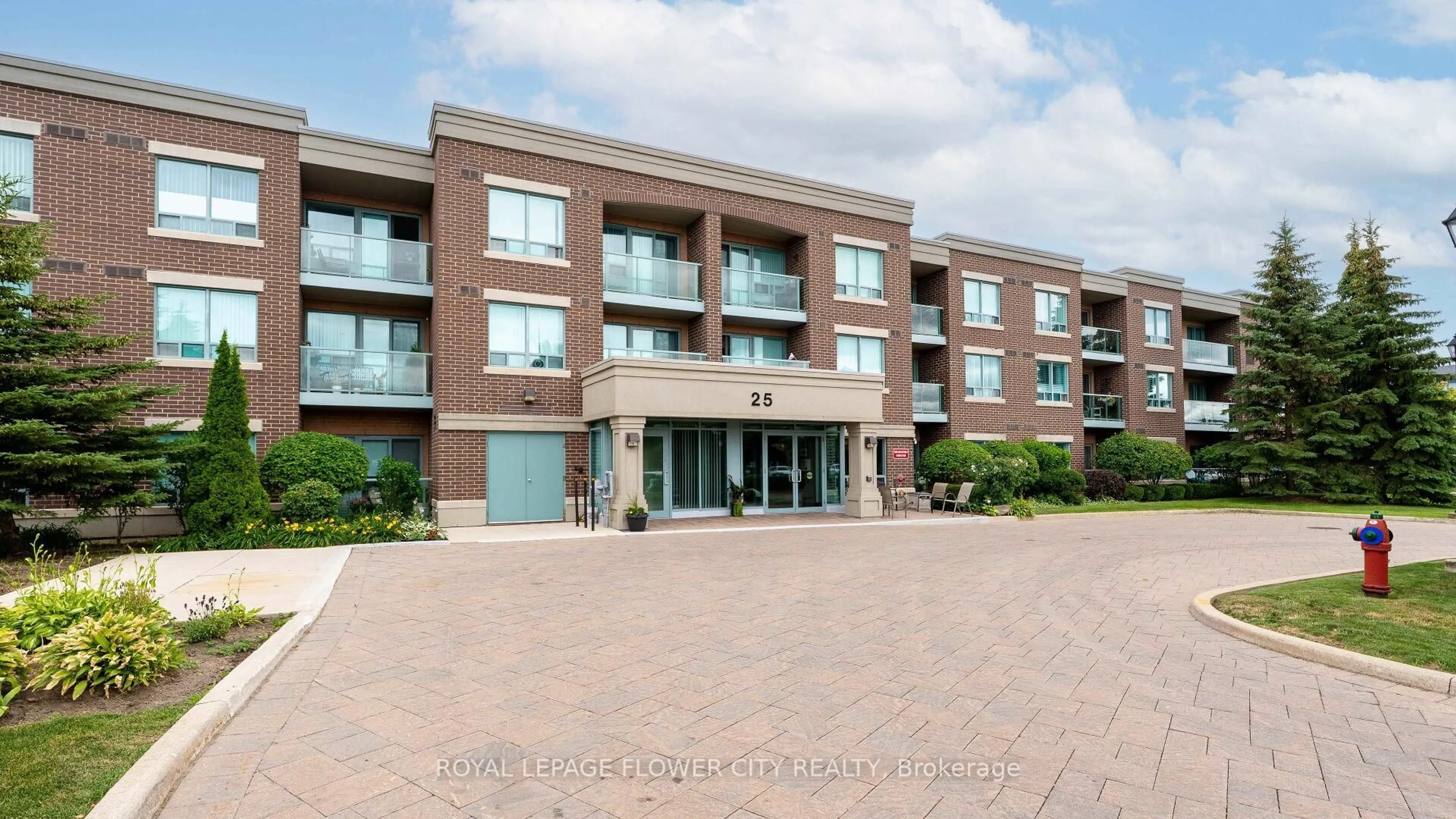A pic from outside/outdoor area/front of a property/back of a property/a pic from drone, unknown for 25 Via Rosedale #204, Brampton Ontario L6R 3J8