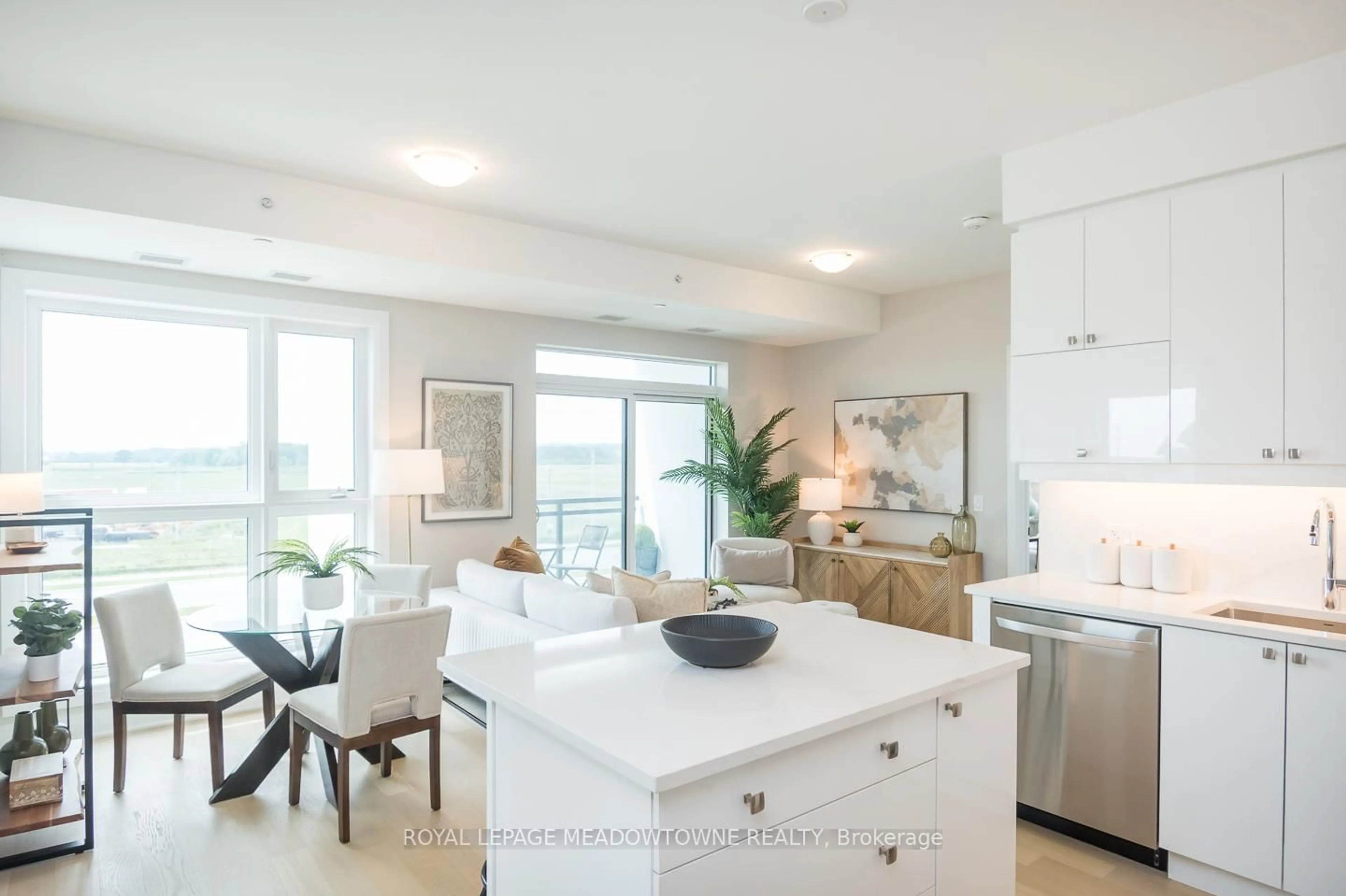 Open concept kitchen, ceramic/tile floor for 480 Gordon Krantz Ave #308, Milton Ontario L9E 1Z4