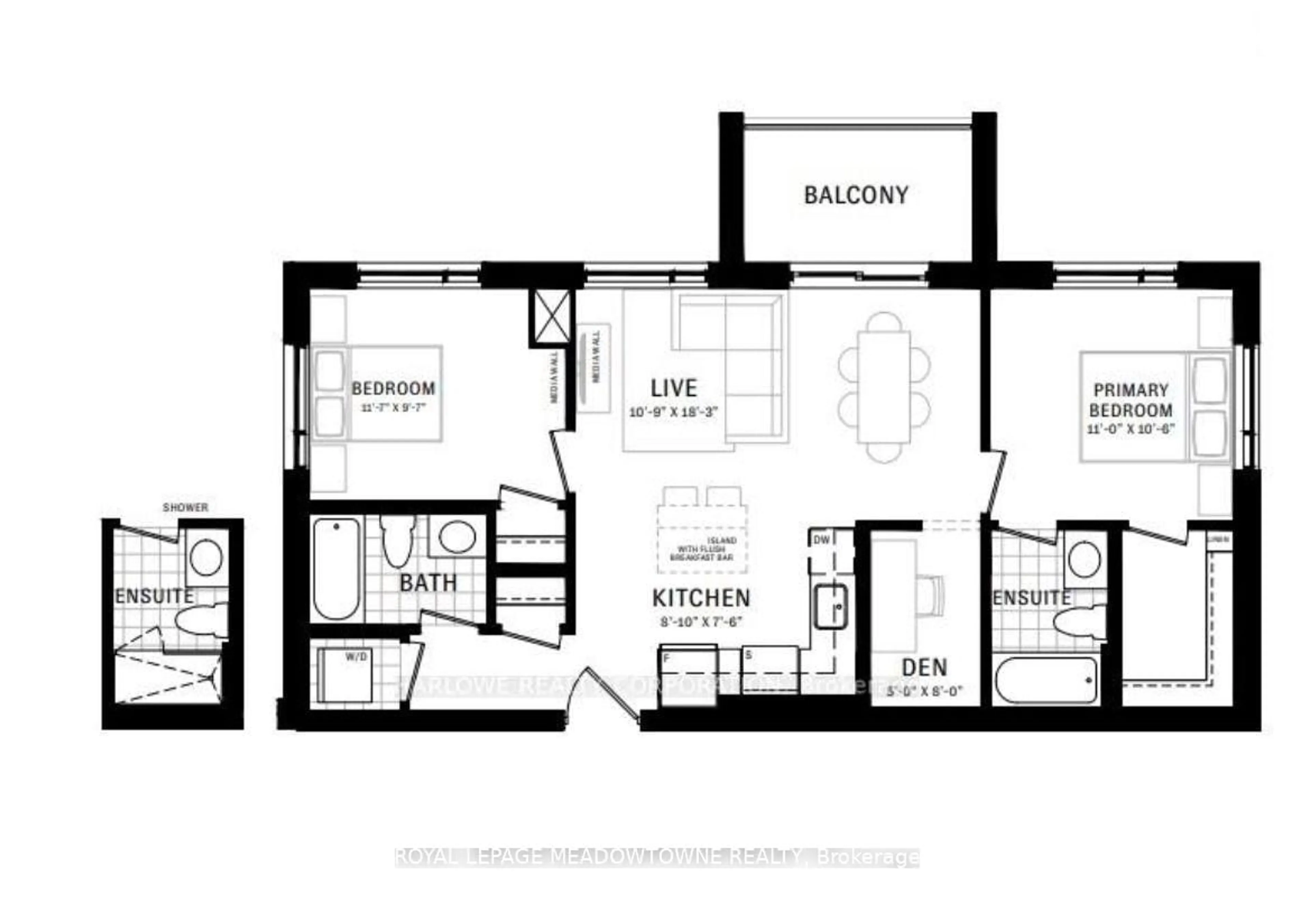 Floor plan for 480 Gordon Krantz Ave #308, Milton Ontario L9E 1Z4