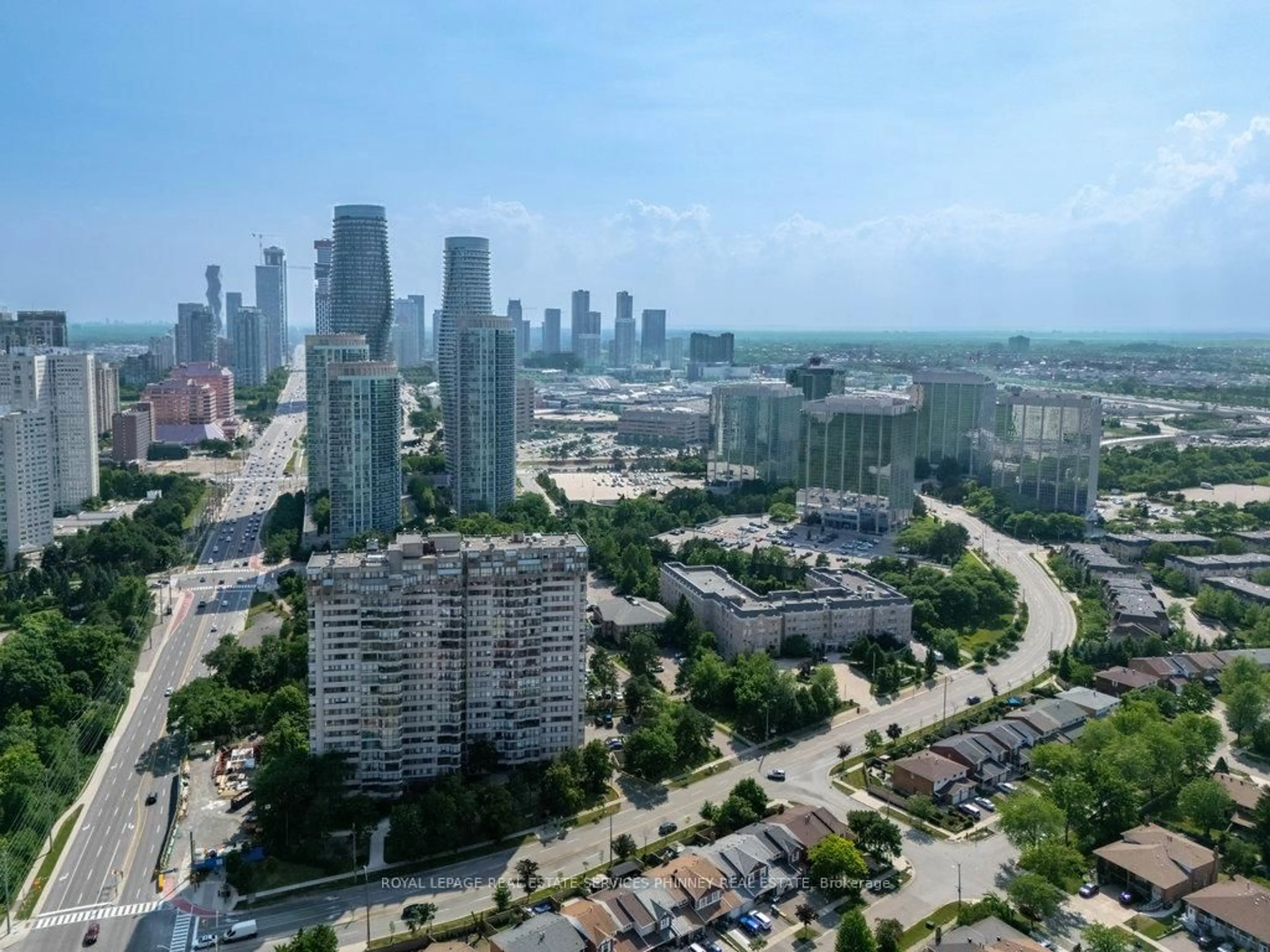 A pic from outside/outdoor area/front of a property/back of a property/a pic from drone, city buildings view from balcony for 1320 Mississauga Valley Blvd #404, Mississauga Ontario L5A 3S9