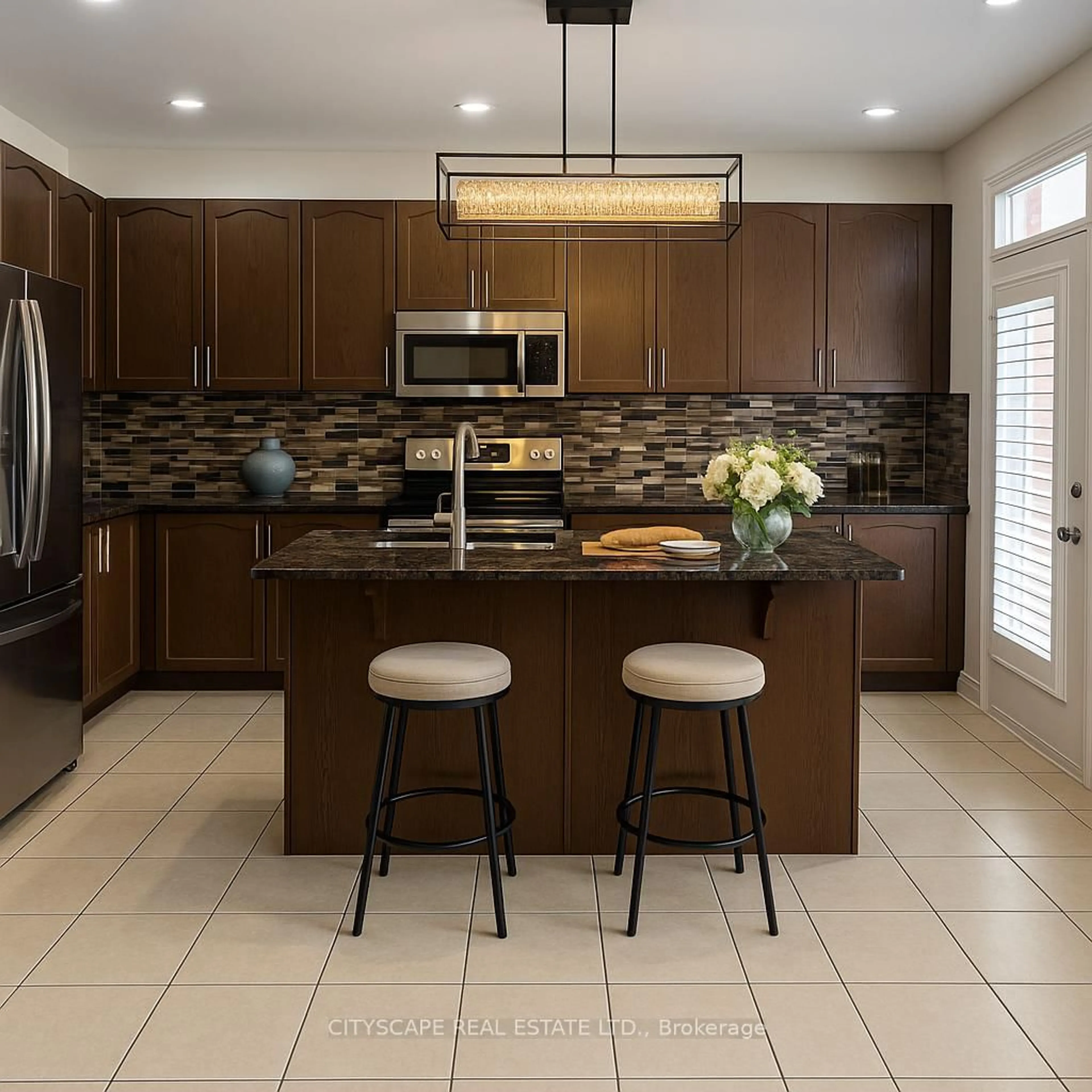 Contemporary kitchen, ceramic/tile floor for 30 Newhouse Blvd, Caledon Ontario L7C 4A1