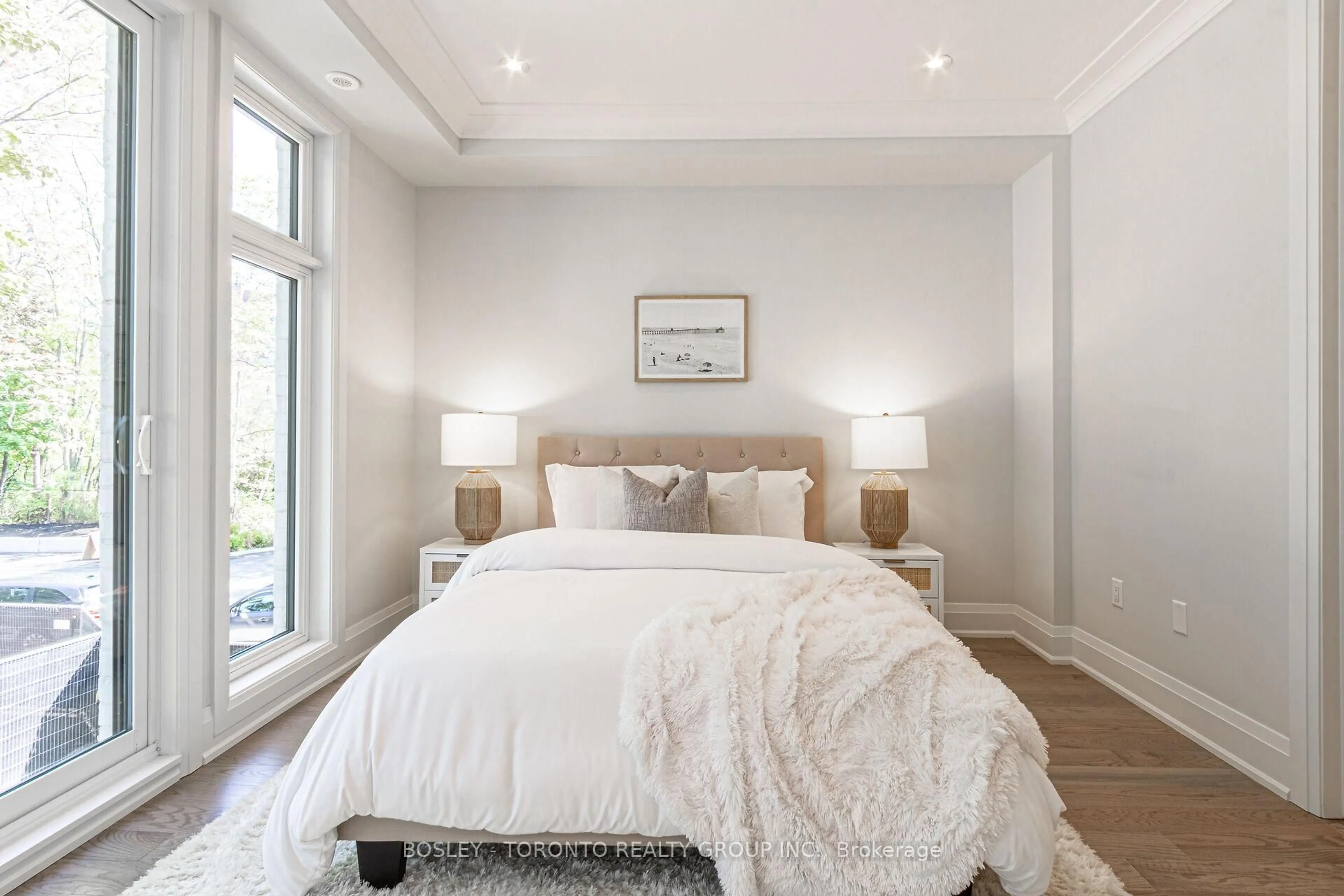 Bedroom with bed, wood/laminate floor for 1138 Mona Rd #18, Mississauga Ontario L5G 0C8