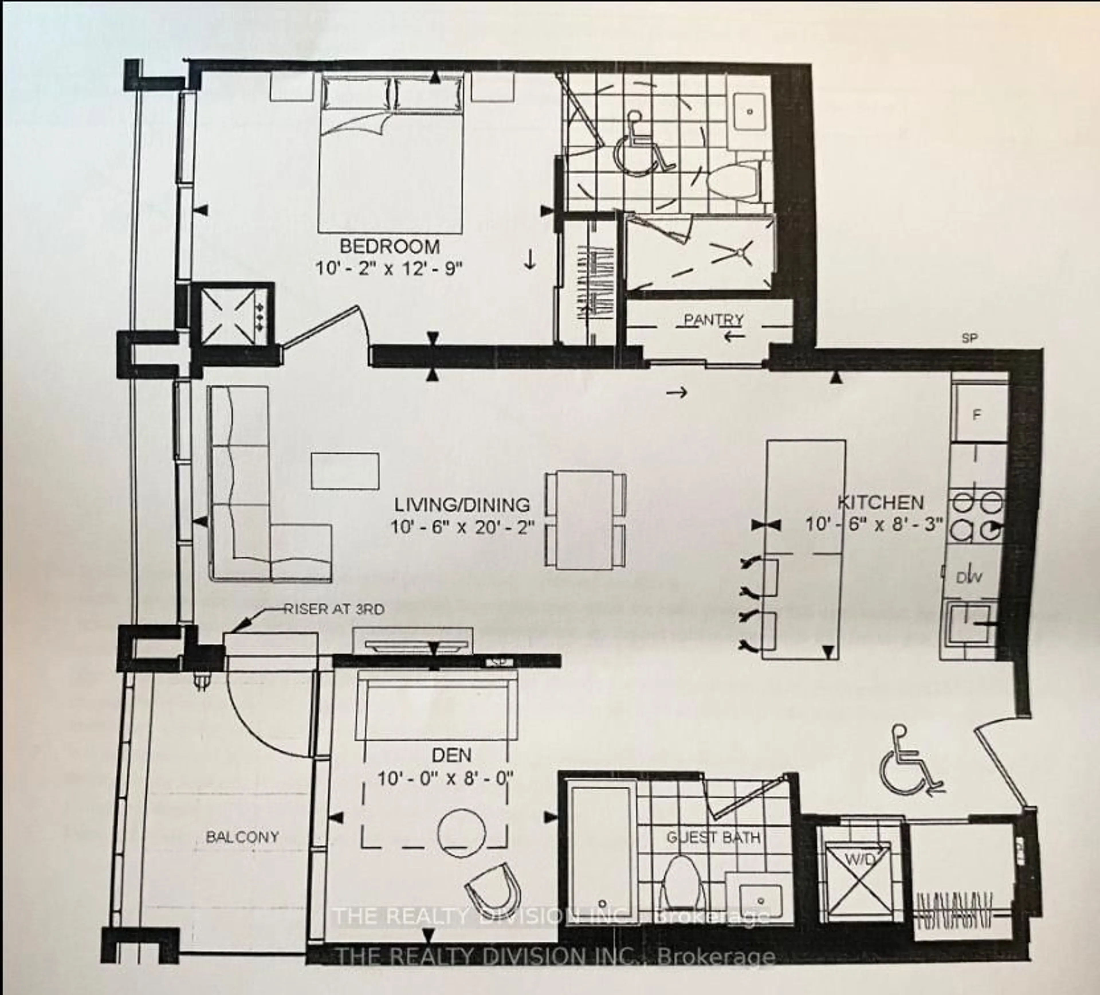 Floor plan for 1063 Douglas McCurdy Common #611, Mississauga Ontario L5G 4B1