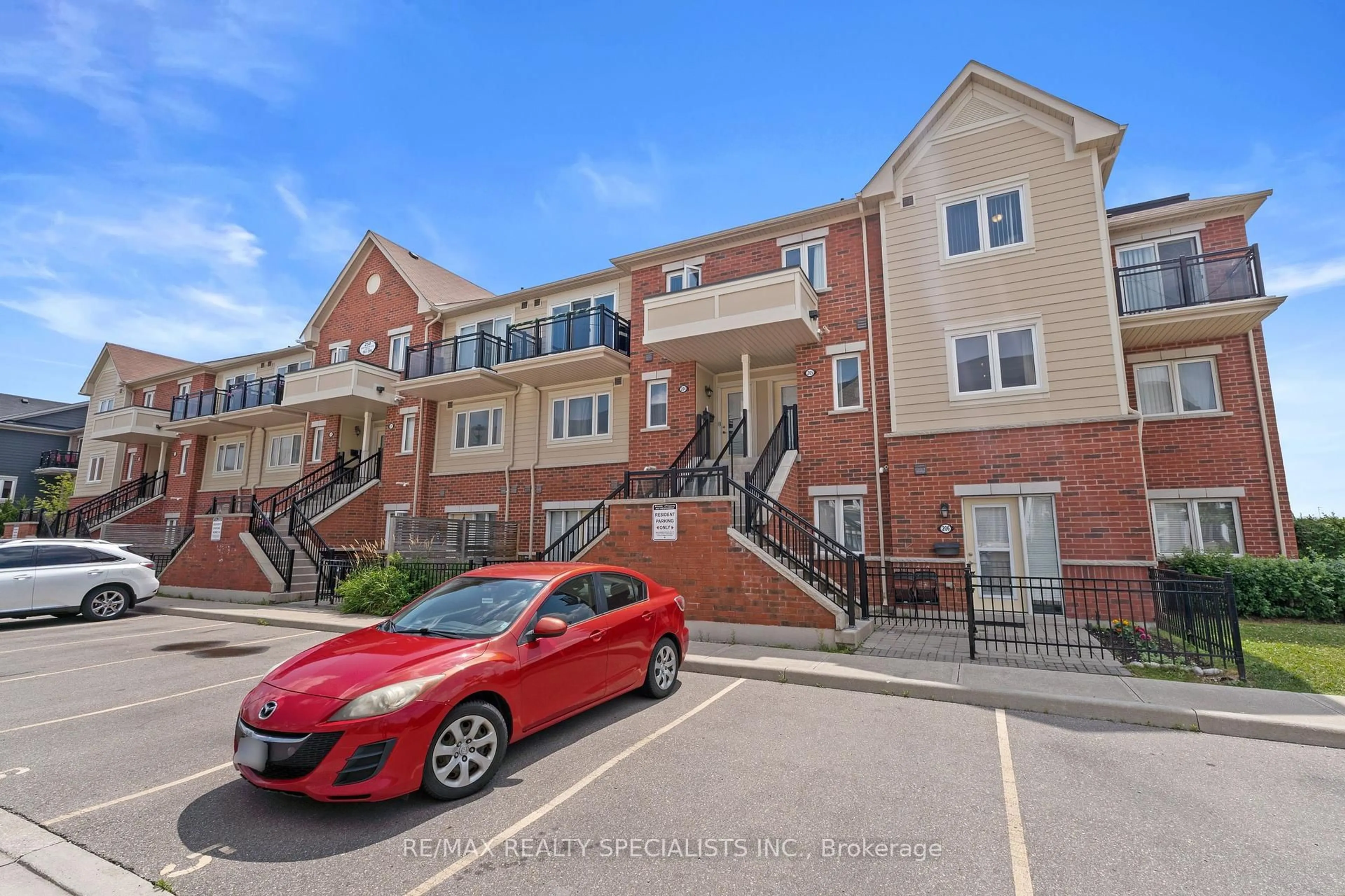 A pic from outside/outdoor area/front of a property/back of a property/a pic from drone, street for 250 Sunny Meadow Blvd #205, Brampton Ontario L6R 2Y7