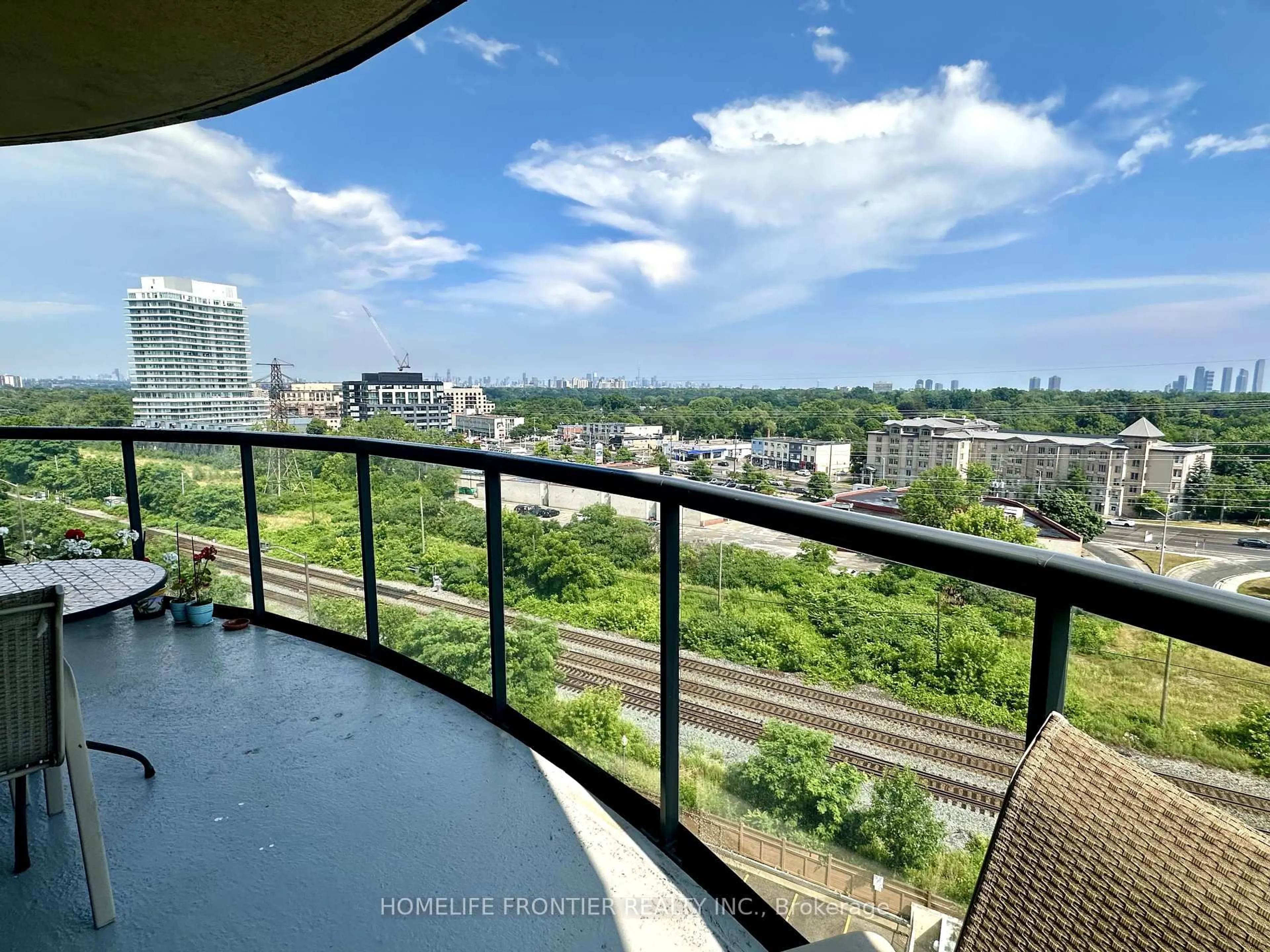 Balcony in the apartment, city buildings view from balcony for 1135 royal york Rd #903, Toronto Ontario M9A 0C3