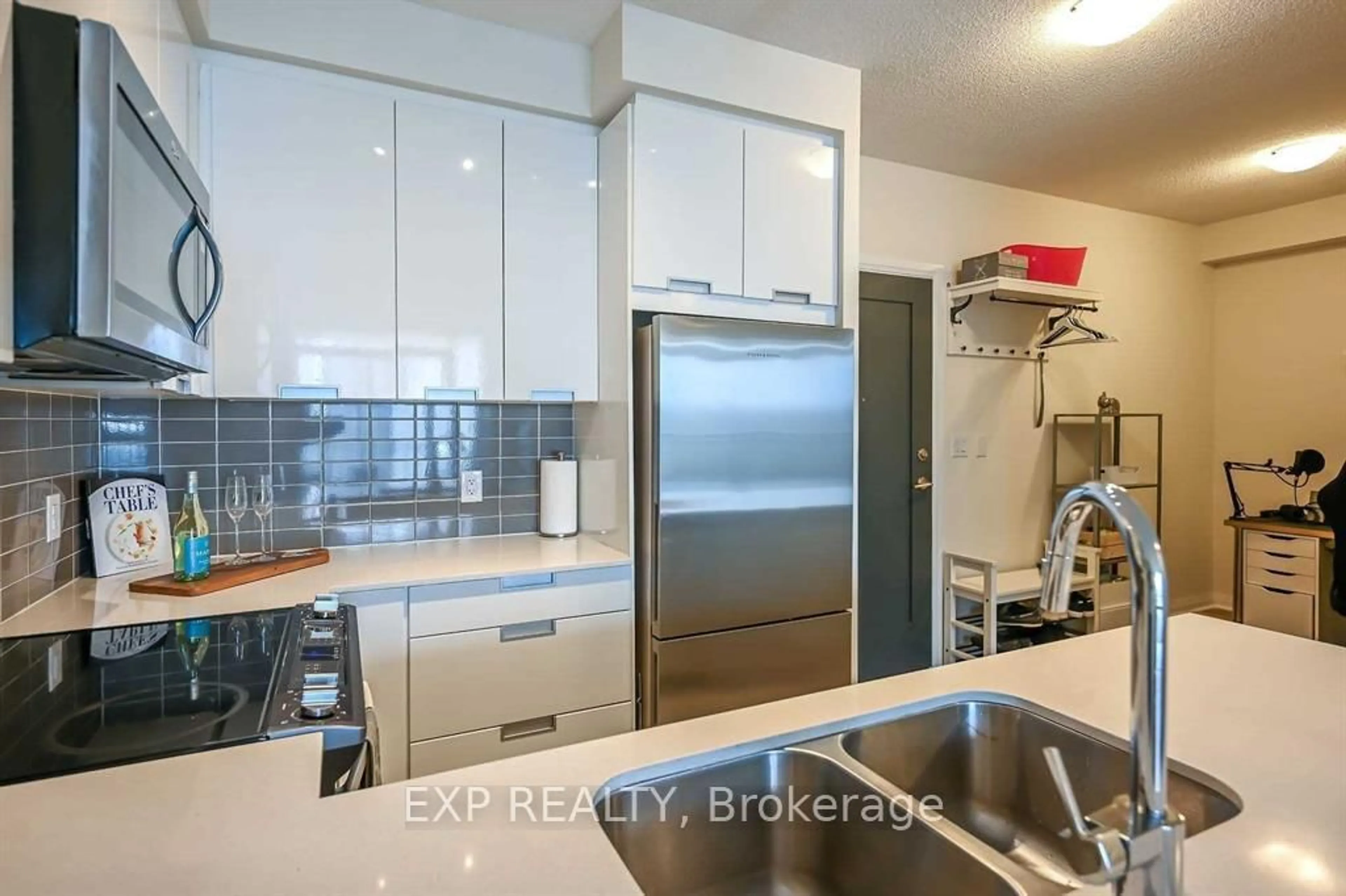 Contemporary kitchen, ceramic/tile floor for 5025 Four Springs Ave #1305, Mississauga Ontario L5R 0G5