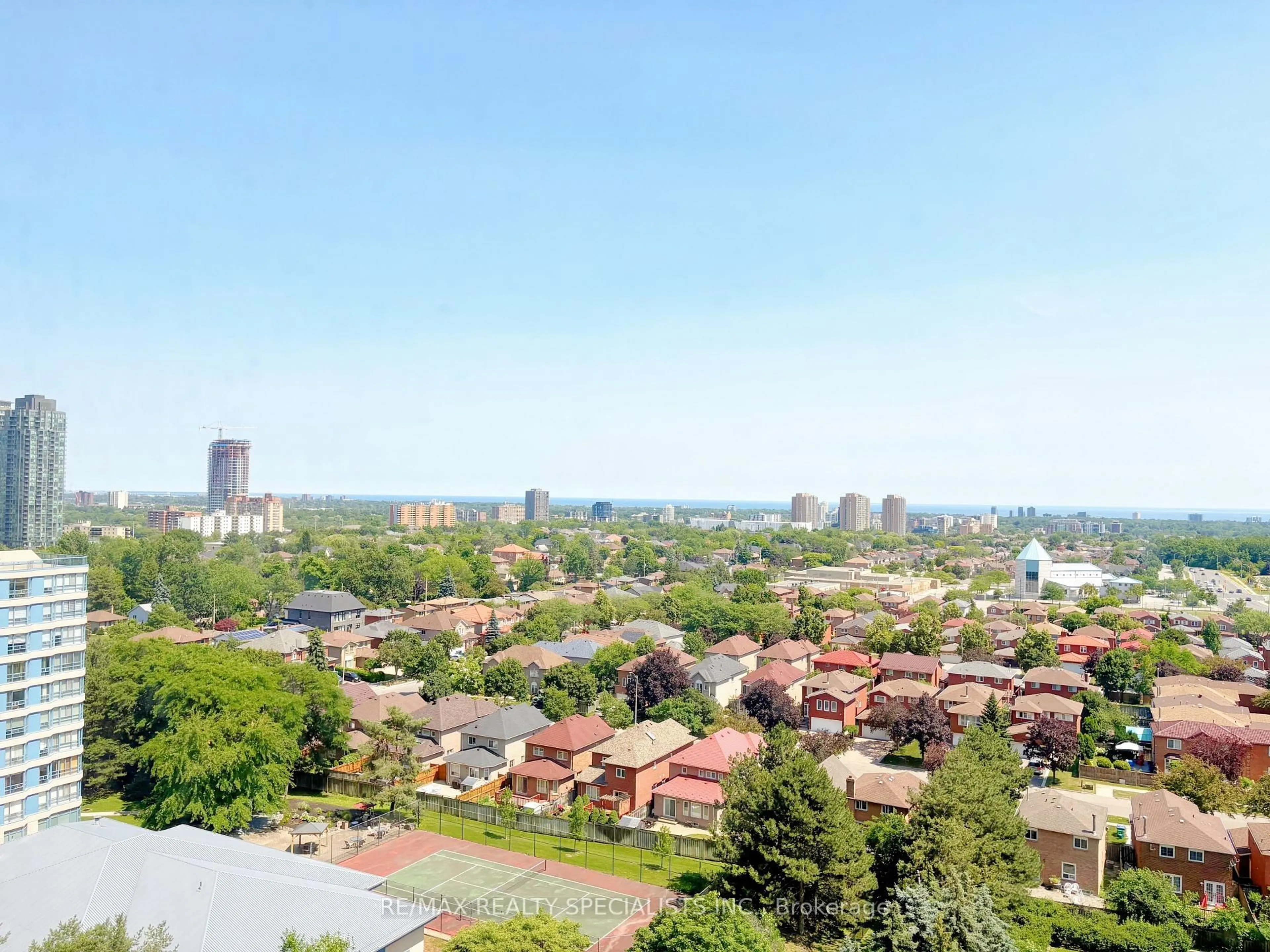 A pic from outside/outdoor area/front of a property/back of a property/a pic from drone, city buildings view from balcony for 3880 Duke Of York Blvd #1415, Mississauga Ontario L5B 4M7
