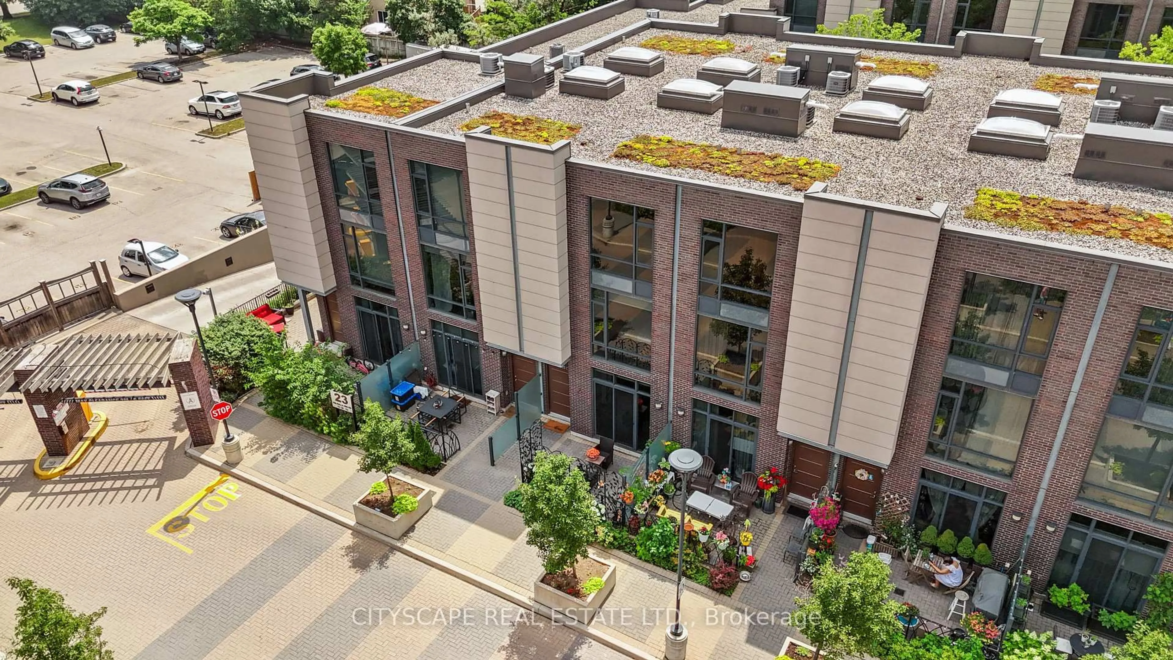A pic from outside/outdoor area/front of a property/back of a property/a pic from drone, city buildings view from balcony for 23 Valhalla Inn Rd #50, Toronto Ontario M9B 1S9