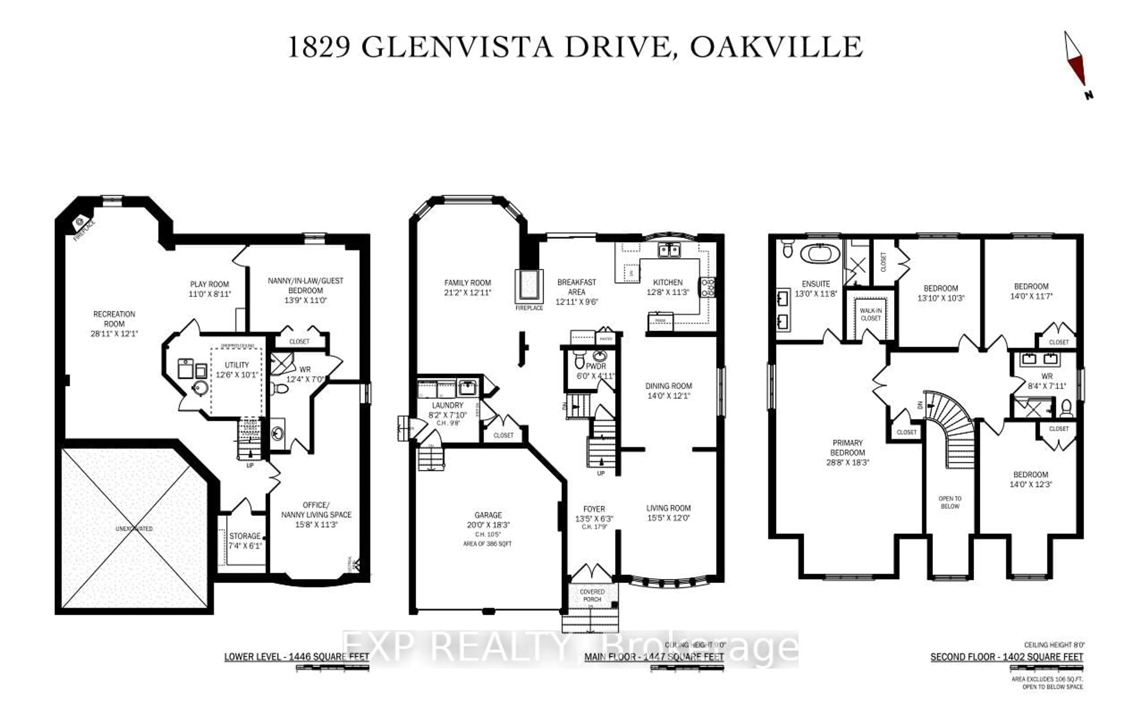 Floor plan for 1829 Glenvista Dr, Oakville Ontario L6H 6K5
