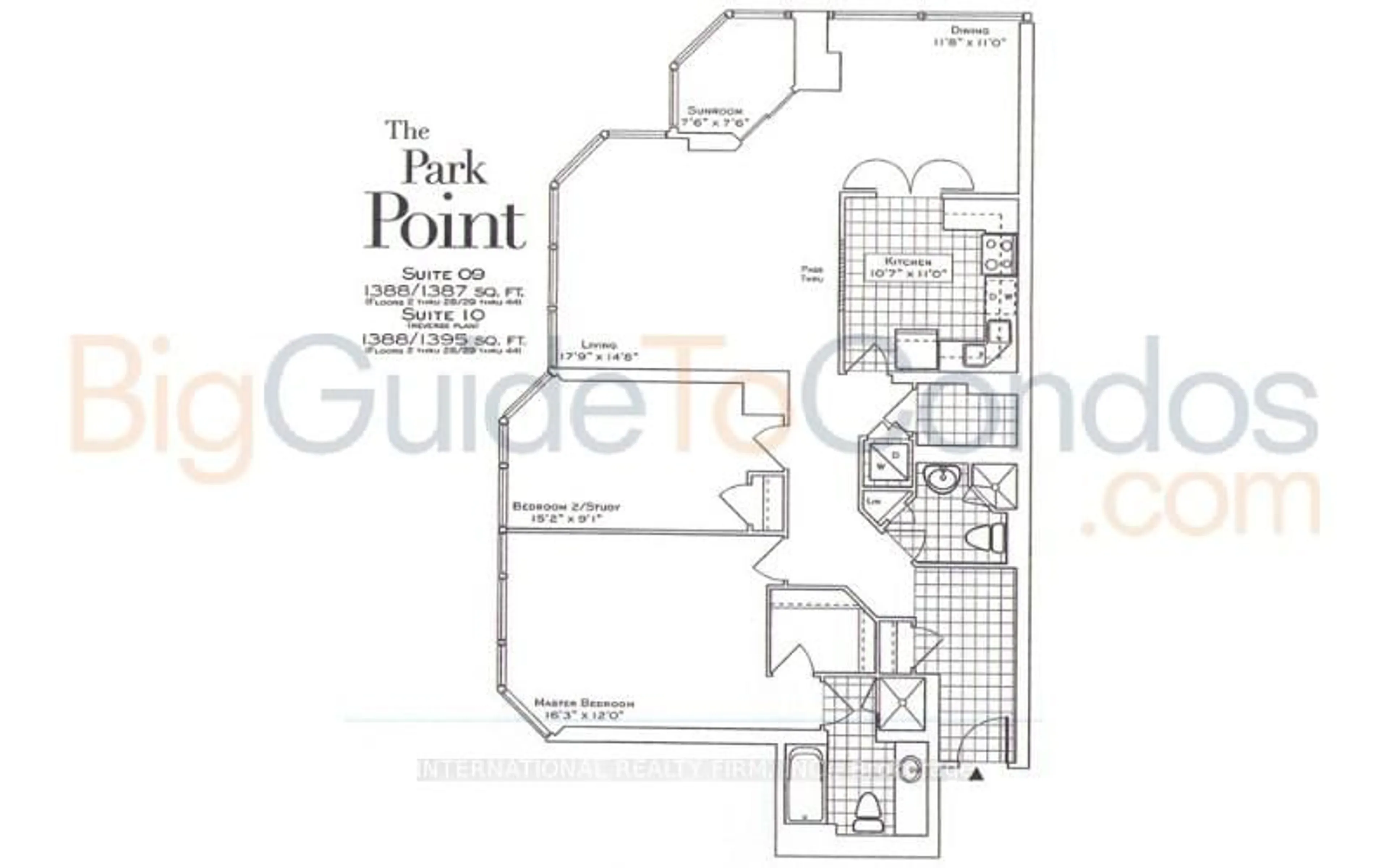 Floor plan for 1 Palace Pier Crt #3309, Toronto Ontario M8V 3W9