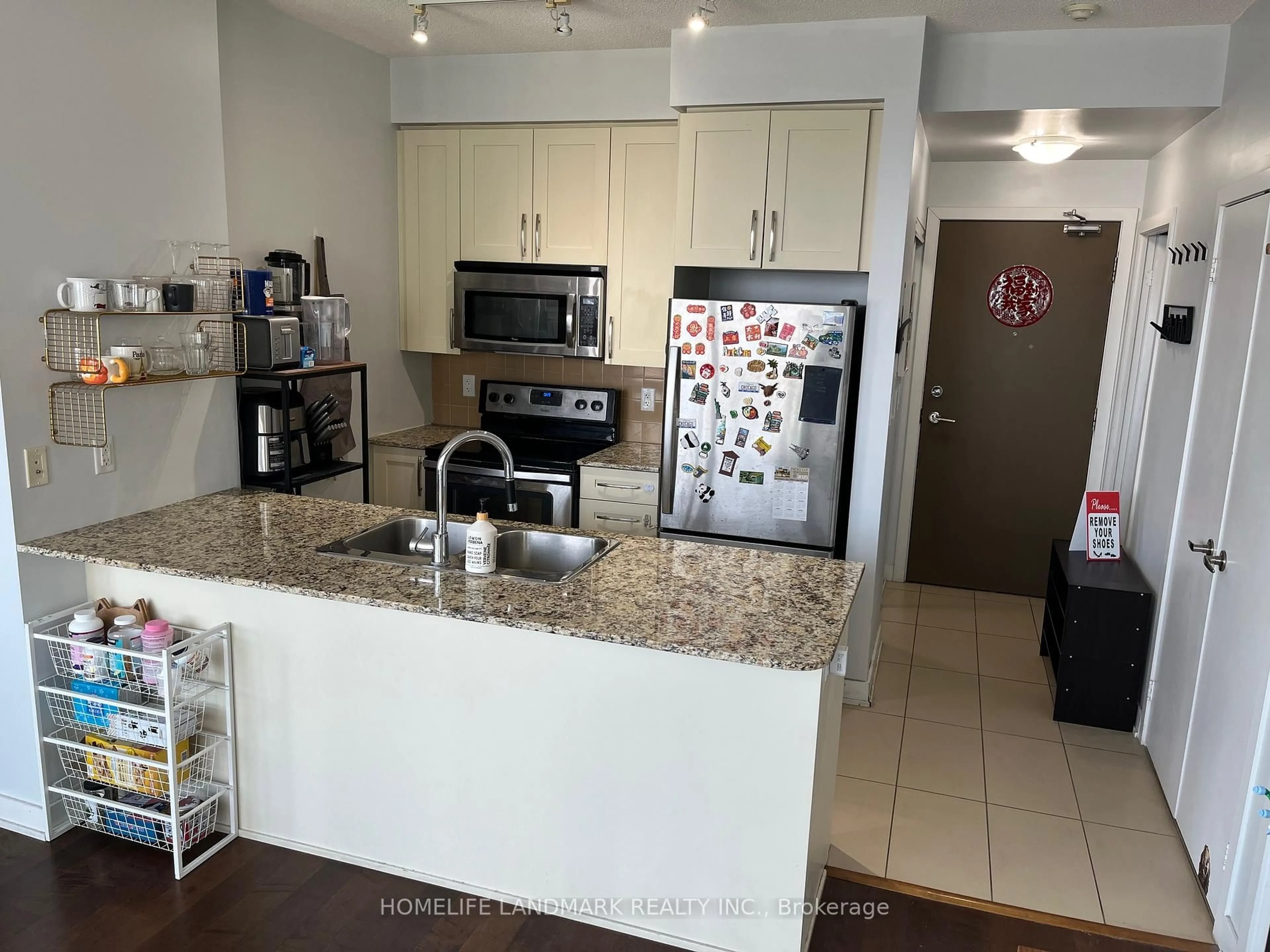 Standard kitchen, ceramic/tile floor for 4065 Brickstone Mews #2203, Mississauga Ontario L5B 0G3
