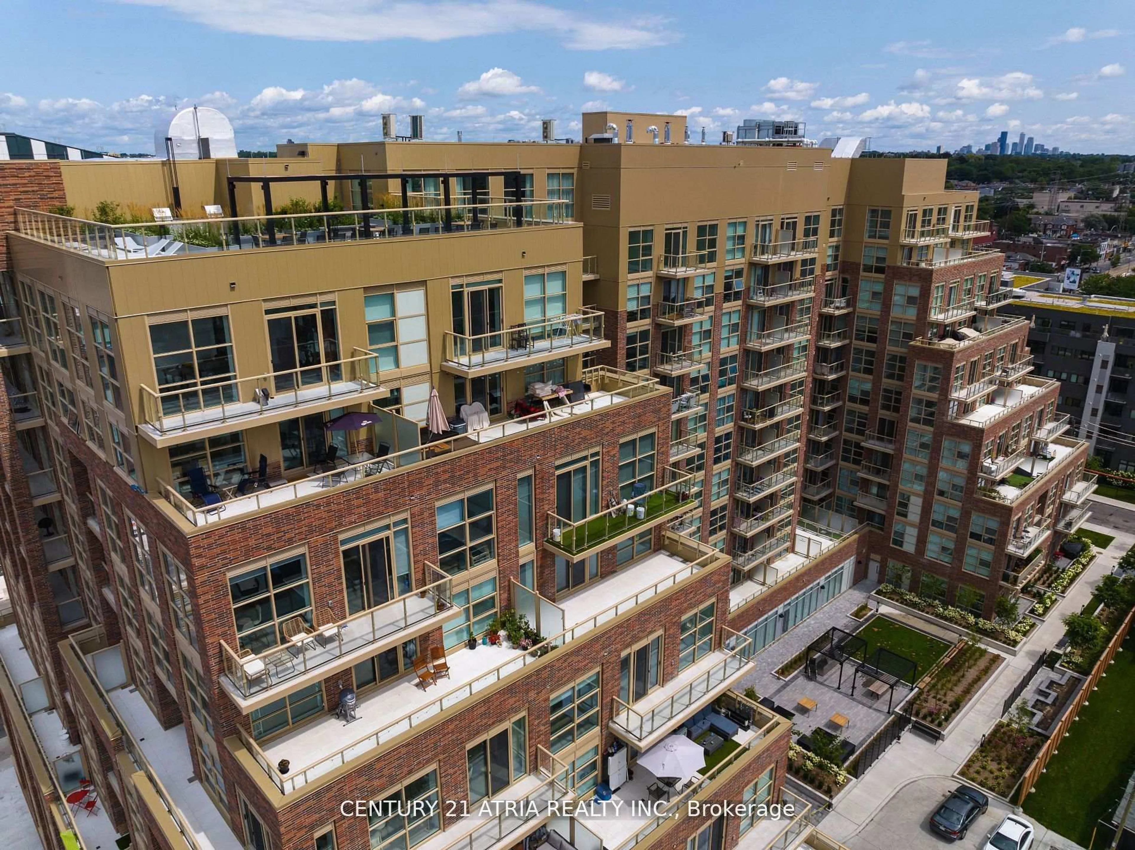 A pic from outside/outdoor area/front of a property/back of a property/a pic from drone, city buildings view from balcony for 1787 St Clair Ave #224, Toronto Ontario M2N 0B7