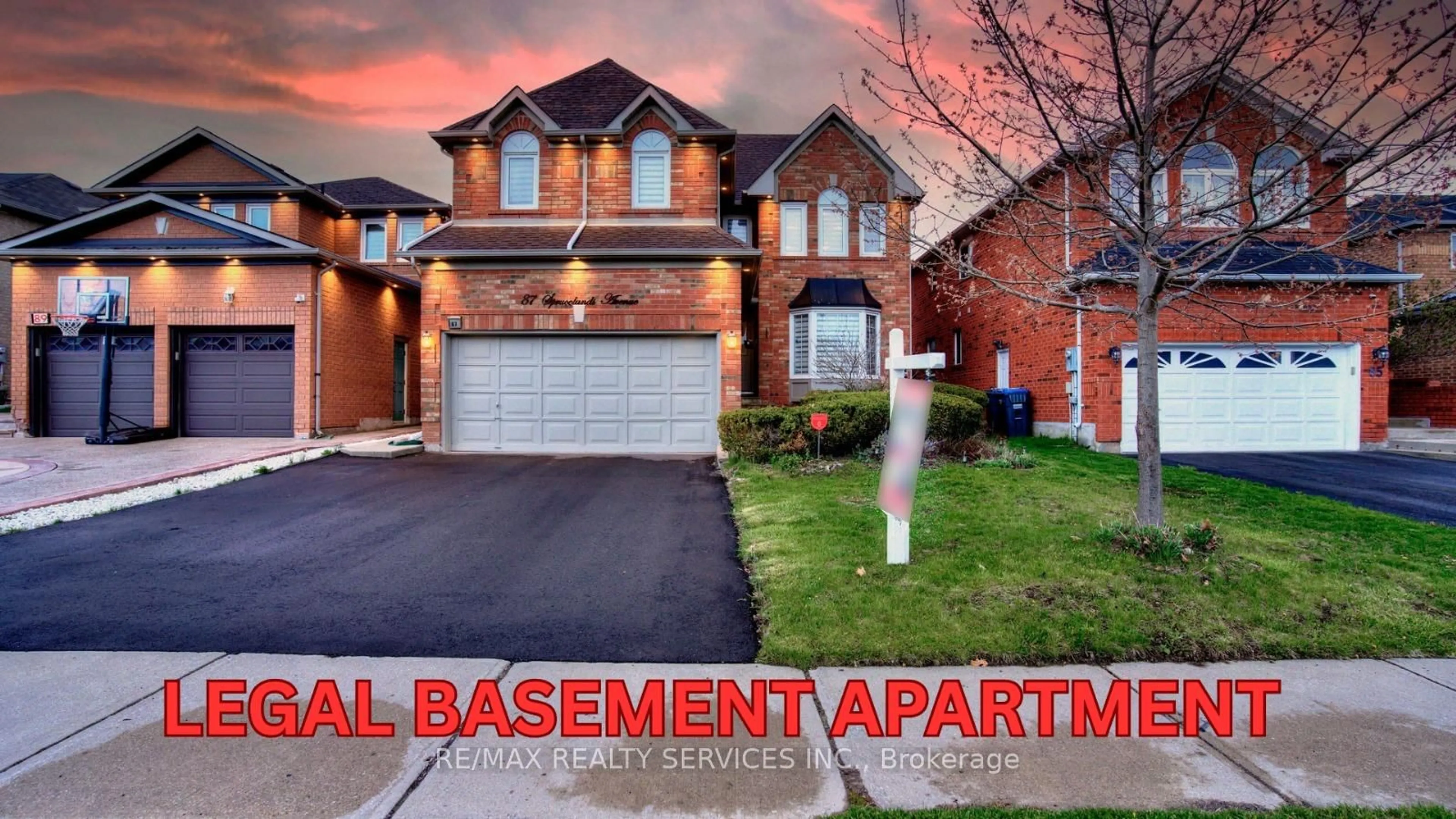Home with brick exterior material, street for 87 Sprucelands Ave, Brampton Ontario L6R 1N3