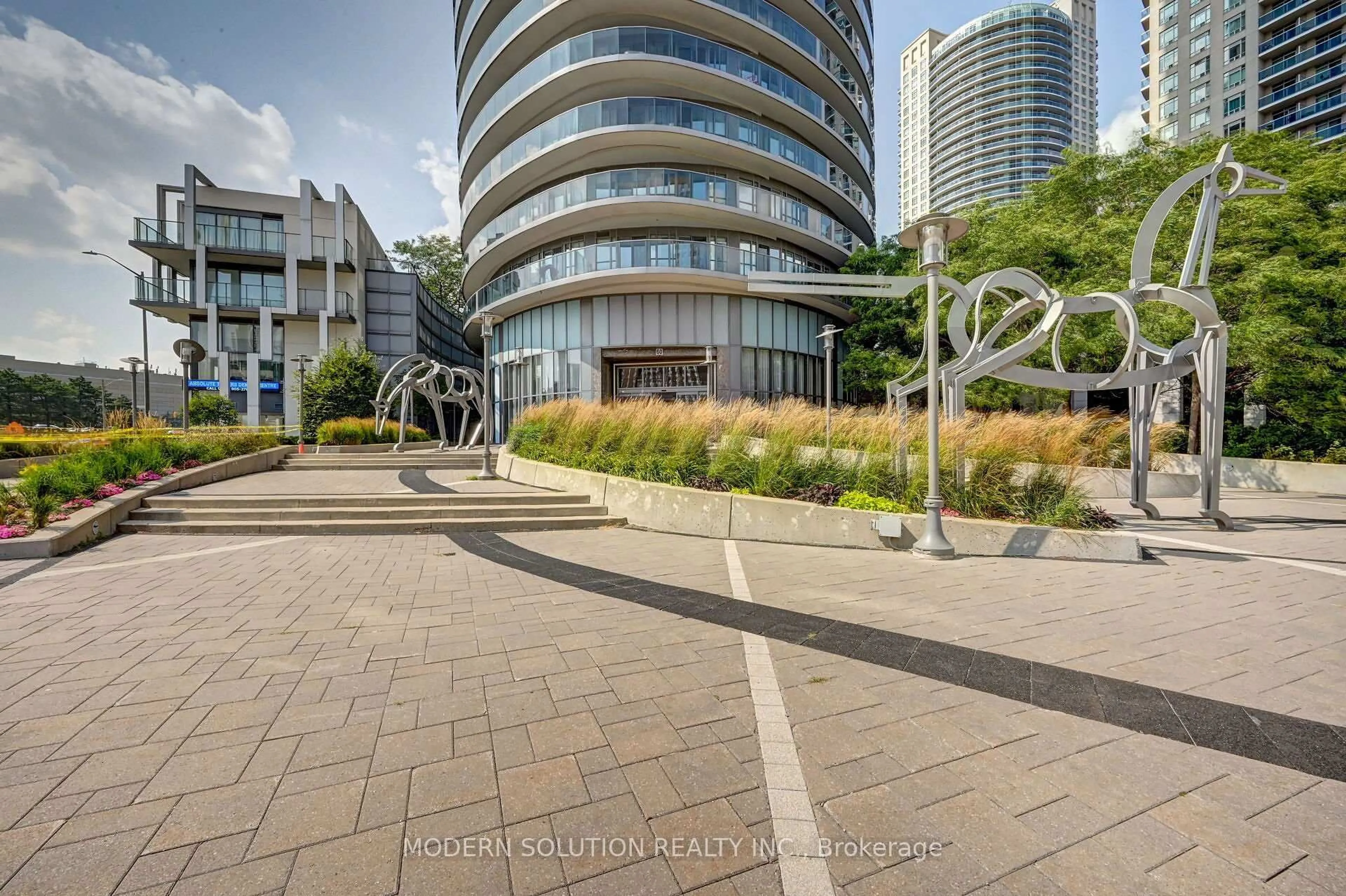 A pic from outside/outdoor area/front of a property/back of a property/a pic from drone, street for 60 Absolute Ave #3707, Mississauga Ontario L4Z 0A9