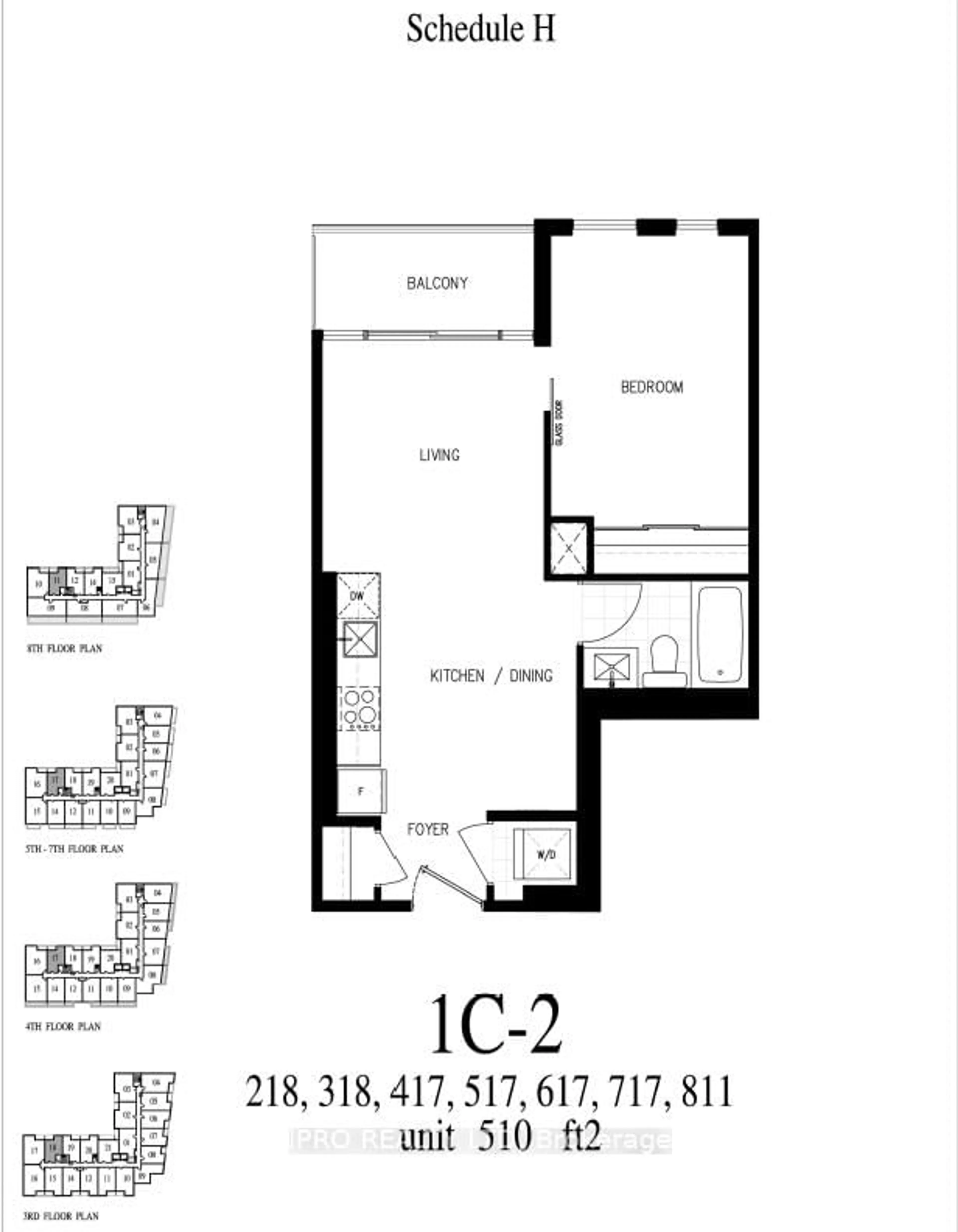 Floor plan for 3005 Pine Glenn Rd #717, Oakville Ontario L6M 5P5