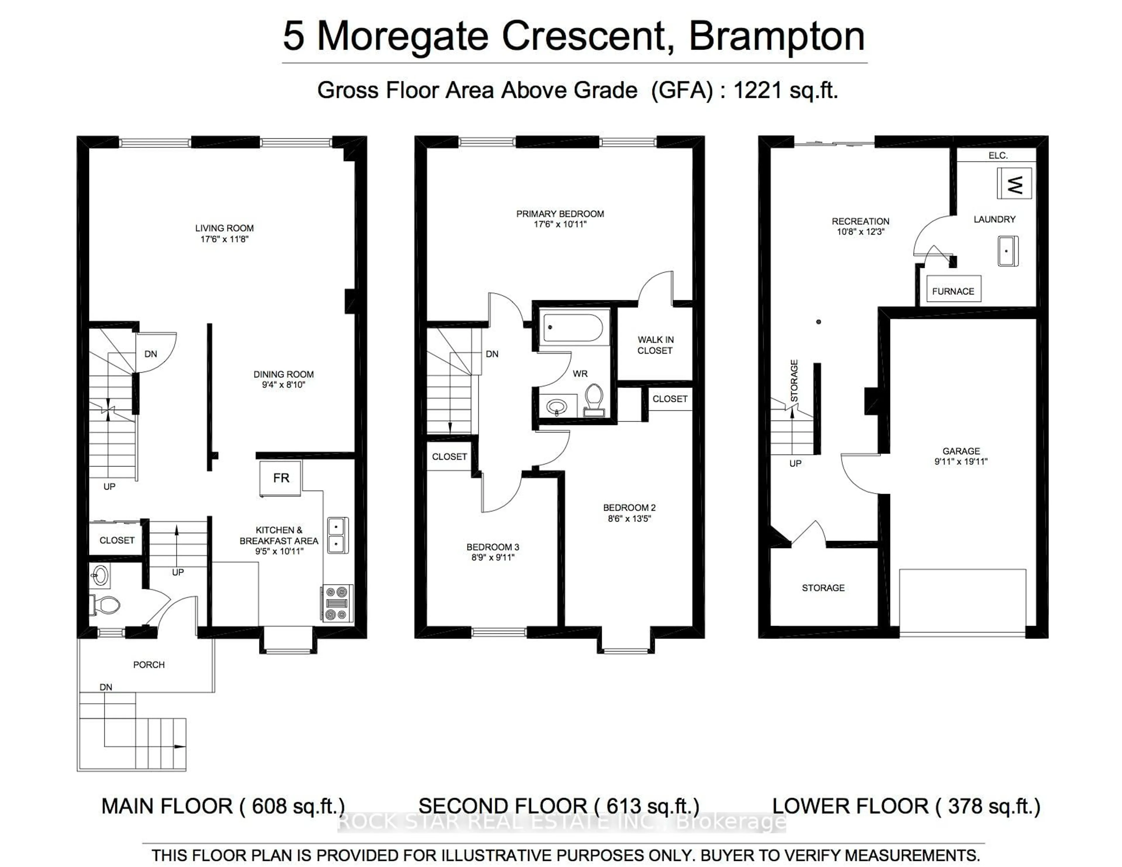 Floor plan for 5 Moregate Cres #69, Brampton Ontario L6S 3K9