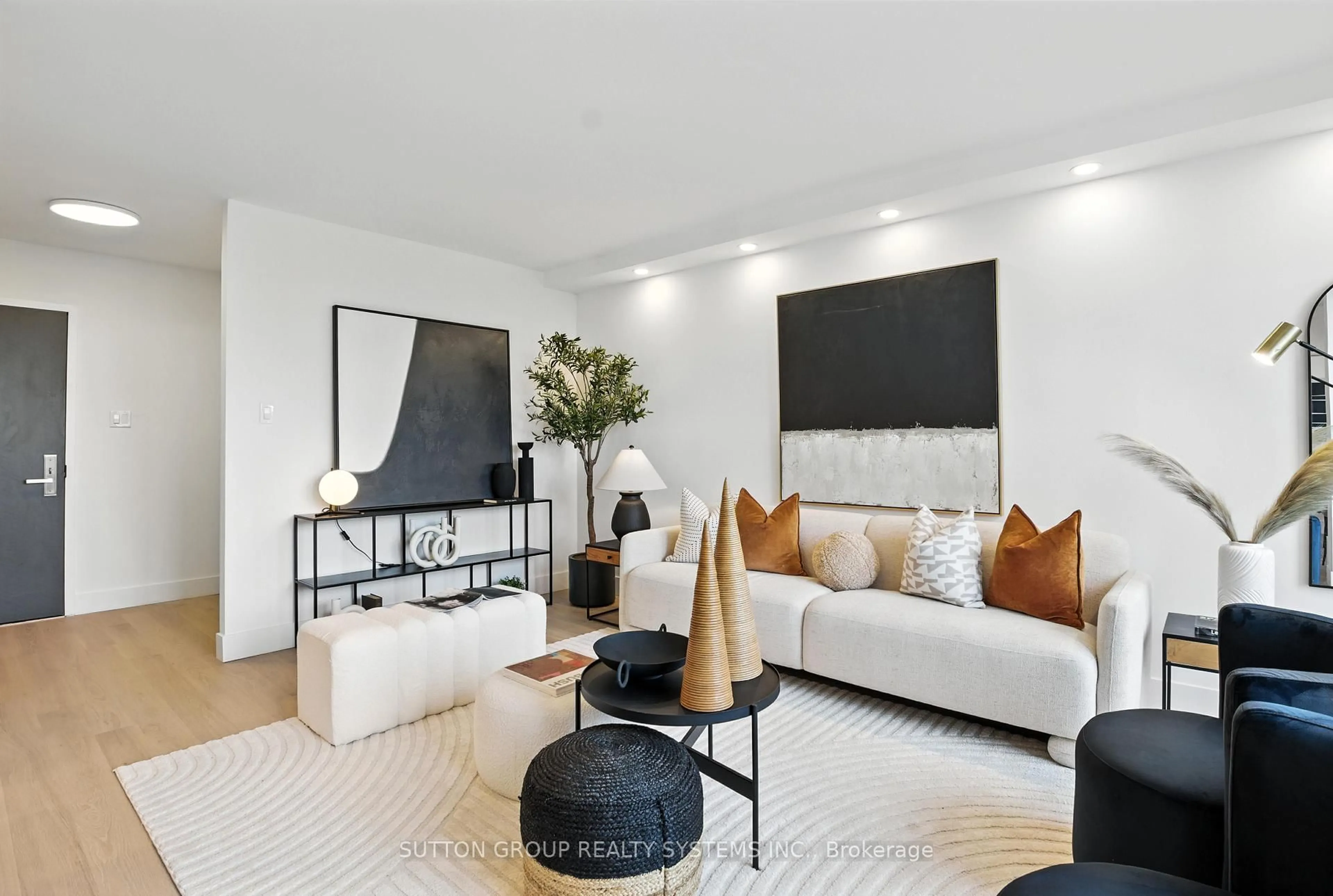 Living room with furniture, unknown for 35 Ormskirk Ave #307, Toronto Ontario M6S 1A8