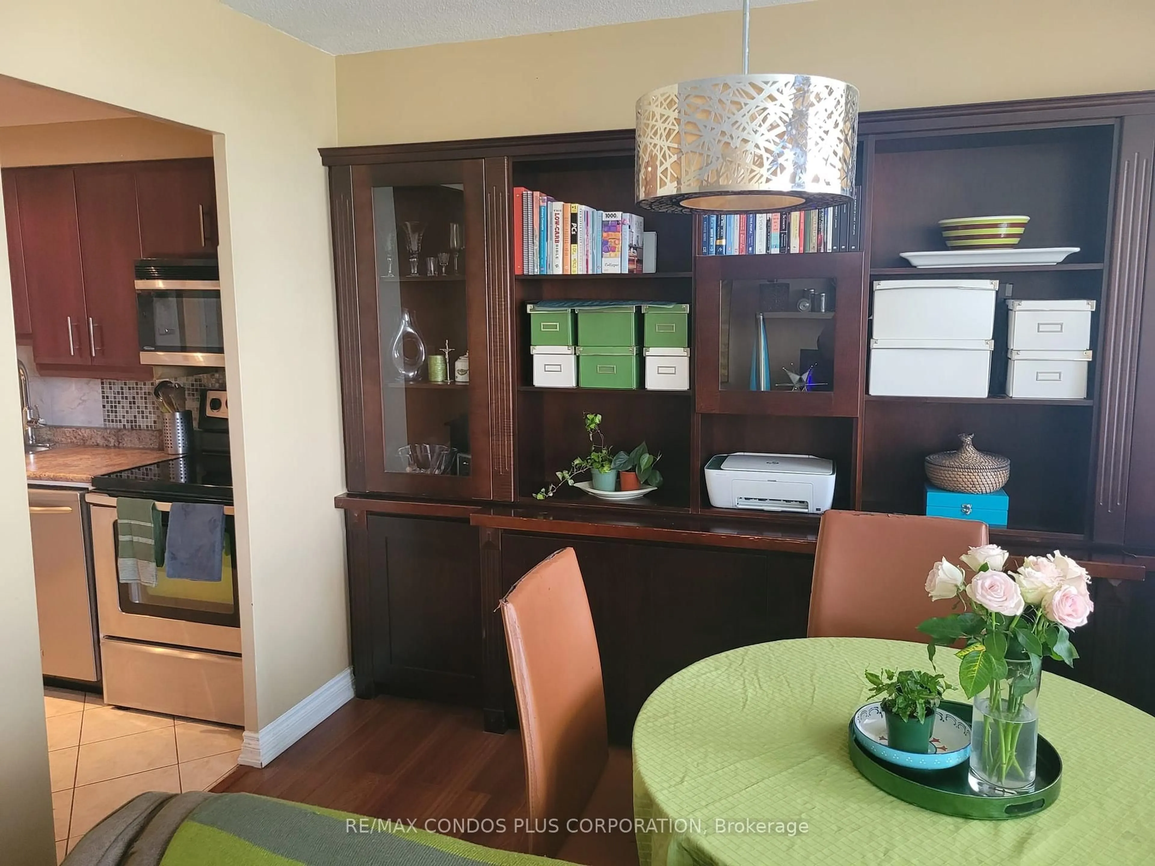 Dining room, wood/laminate floor for 551 The West Mall Rd #802, Toronto Ontario M9C 1G7