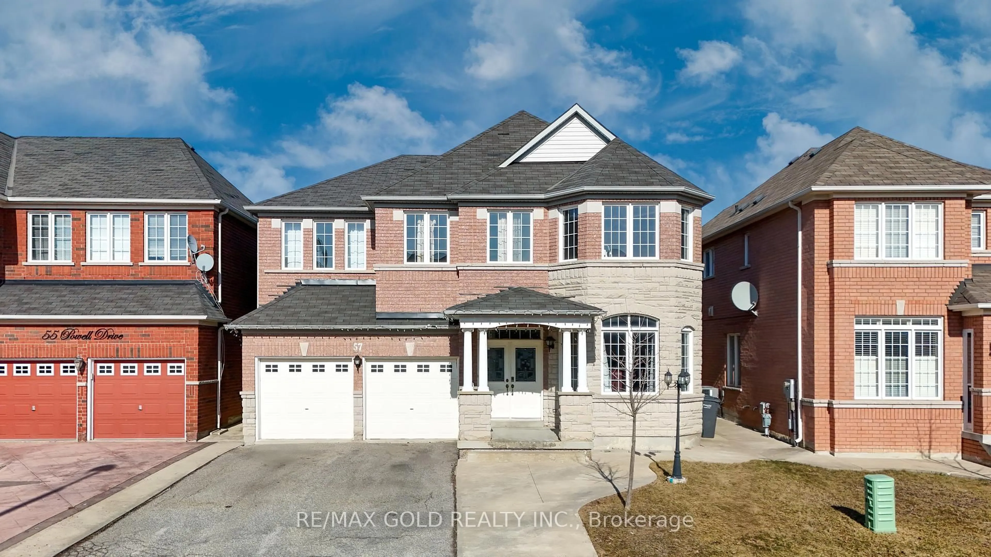 Home with brick exterior material, street for 57 Powell Dr, Brampton Ontario L6R 0K8