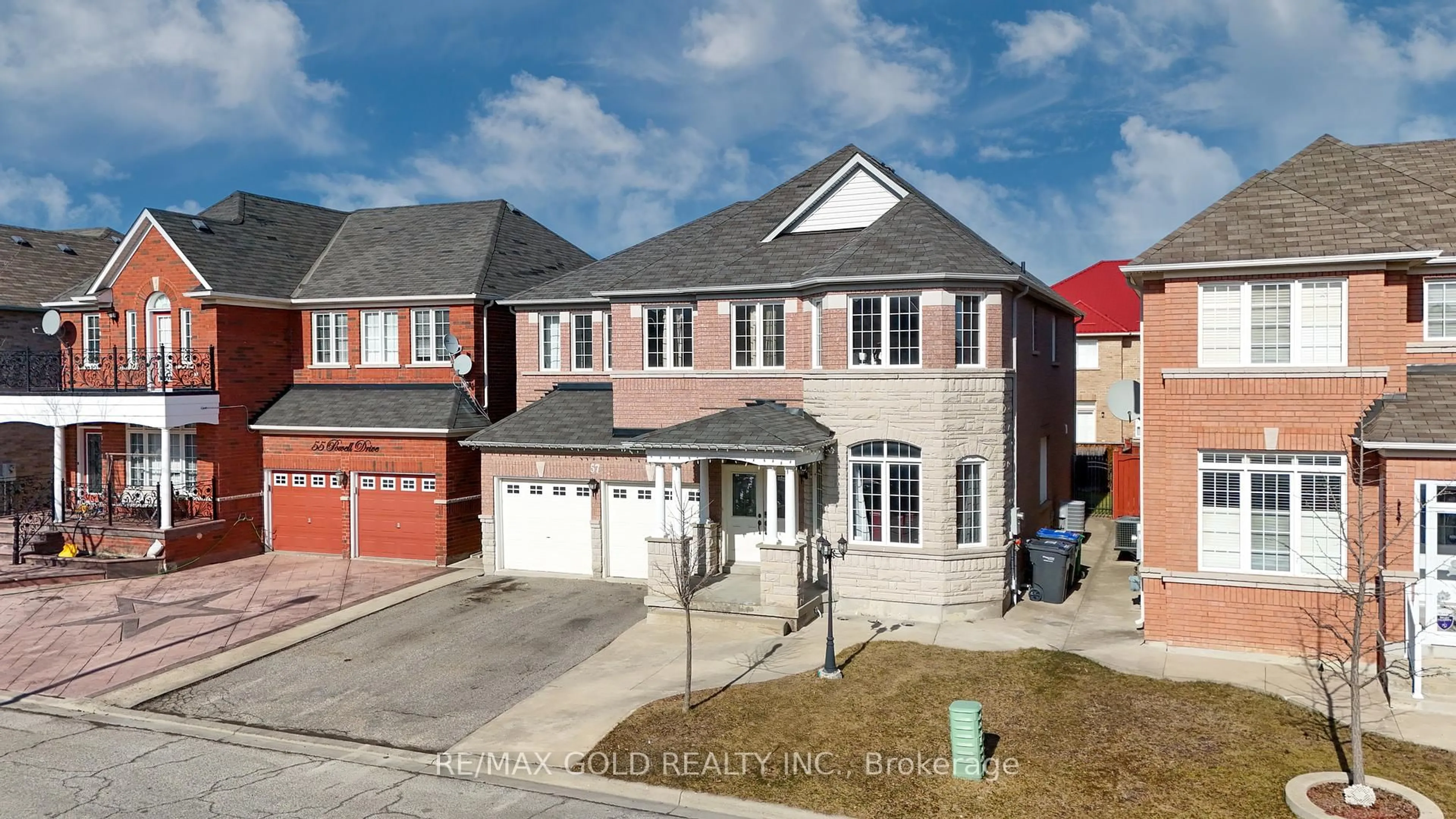 A pic from outside/outdoor area/front of a property/back of a property/a pic from drone, street for 57 Powell Dr, Brampton Ontario L6R 0K8