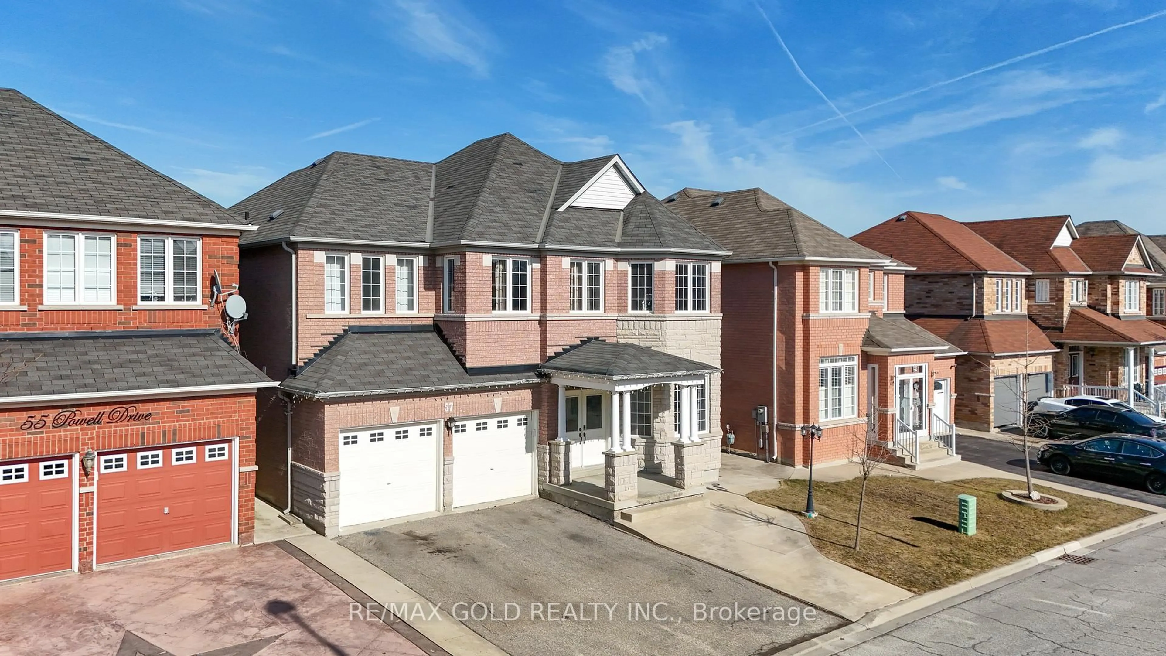 A pic from outside/outdoor area/front of a property/back of a property/a pic from drone, street for 57 Powell Dr, Brampton Ontario L6R 0K8