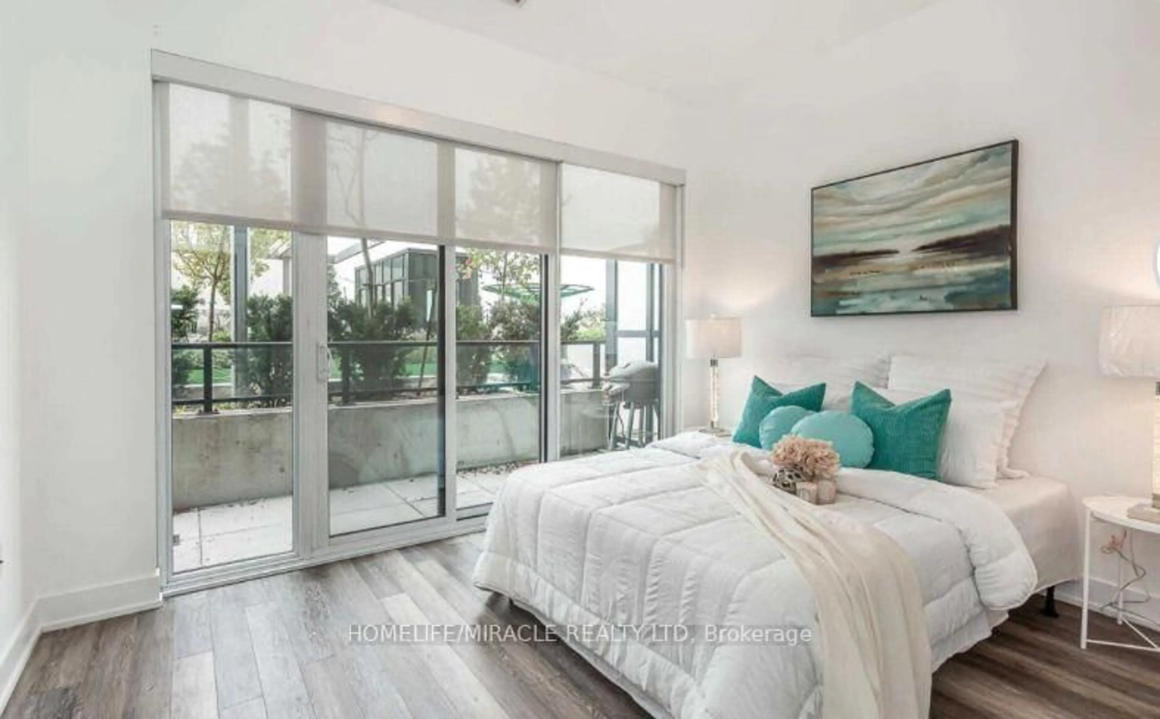 Bedroom with bed, unknown for 30 Shore Breeze Dr #526, Toronto Ontario M8V 0J1