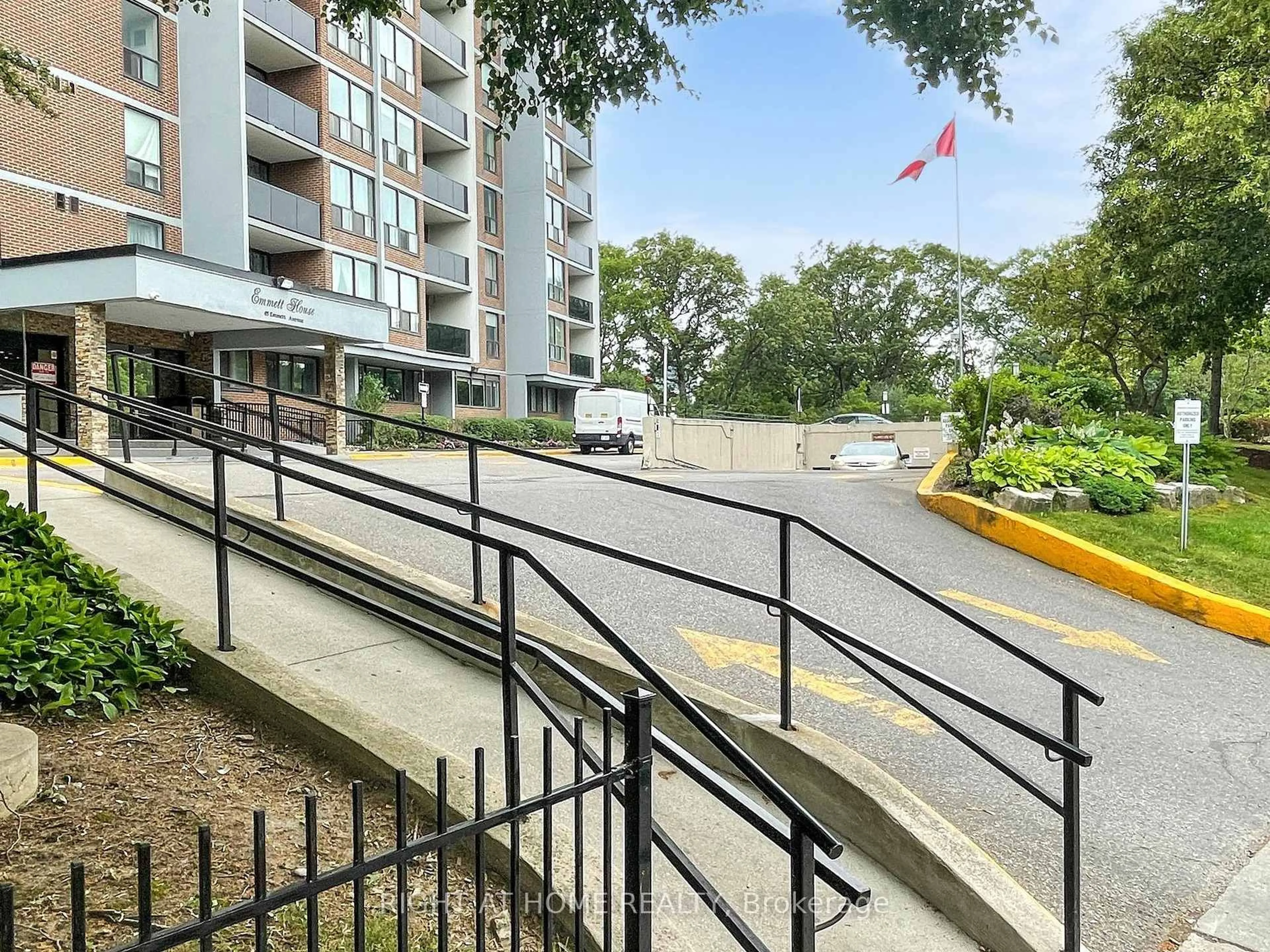 A pic from outside/outdoor area/front of a property/back of a property/a pic from drone, city buildings view from balcony for 85 Emmett Ave #2303, Toronto Ontario M6M 5A2