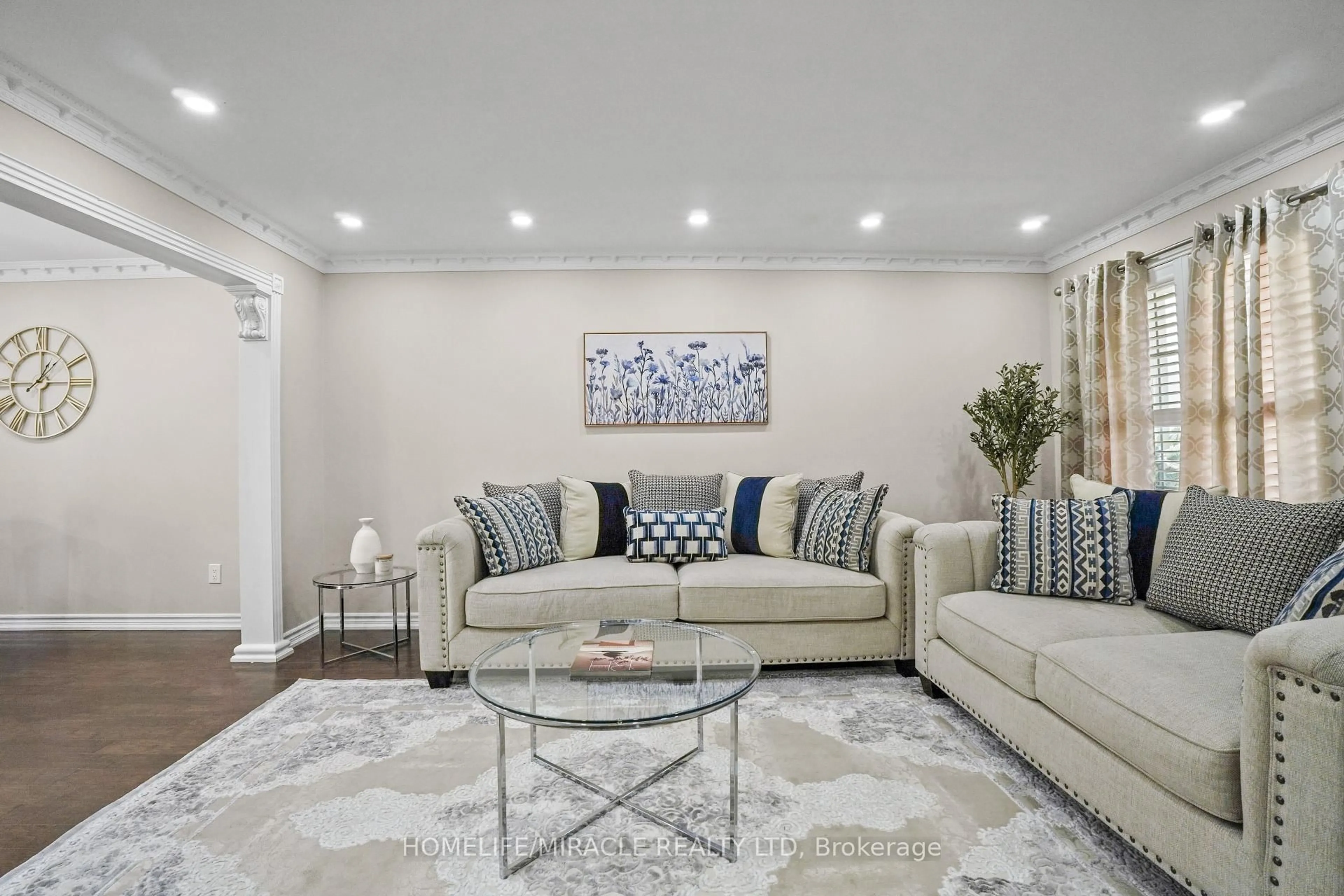 Living room with furniture, unknown for 47 Cinrickbar Dr, Toronto Ontario M9W 6X3