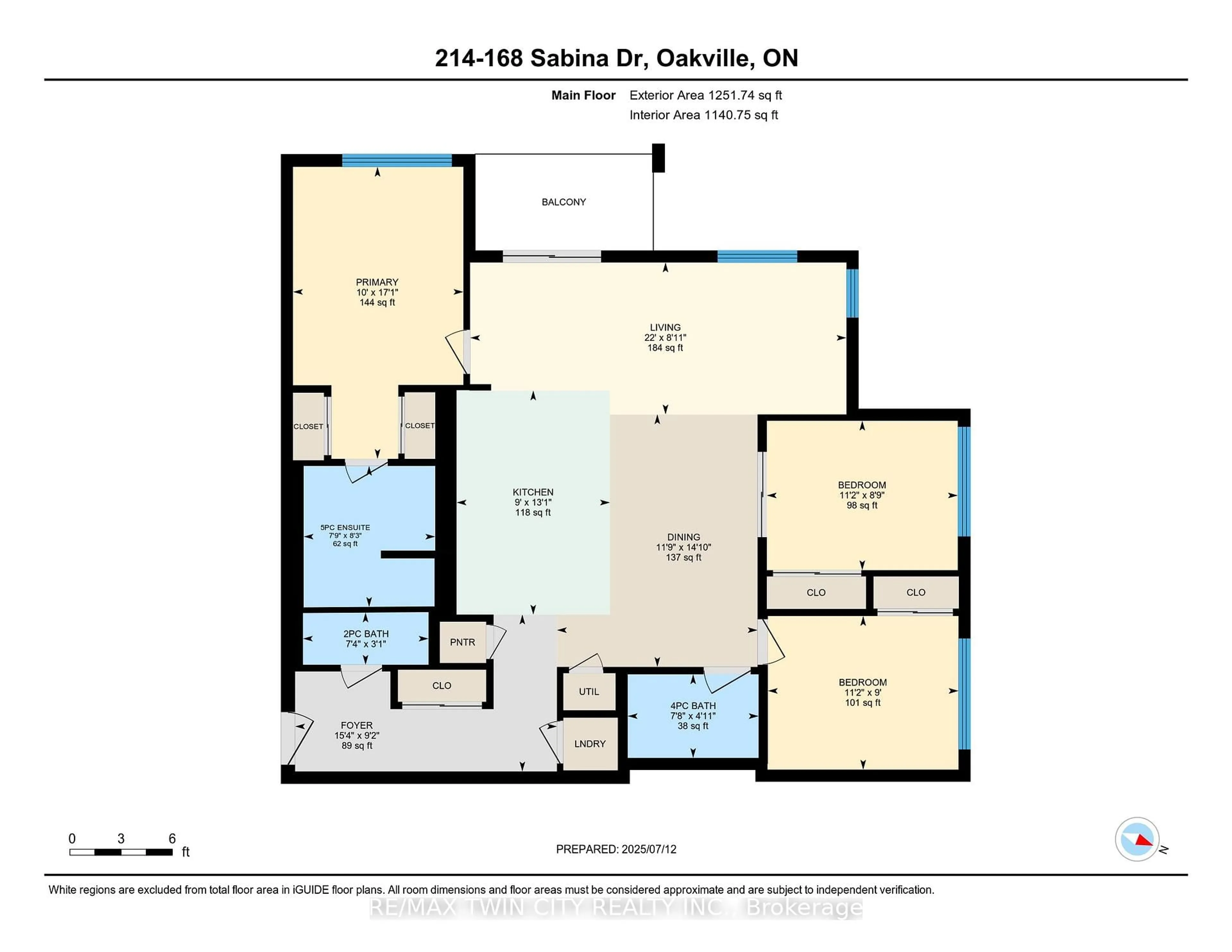 Floor plan for 168 SABINA Dr #214, Oakville Ontario L6W 0W5