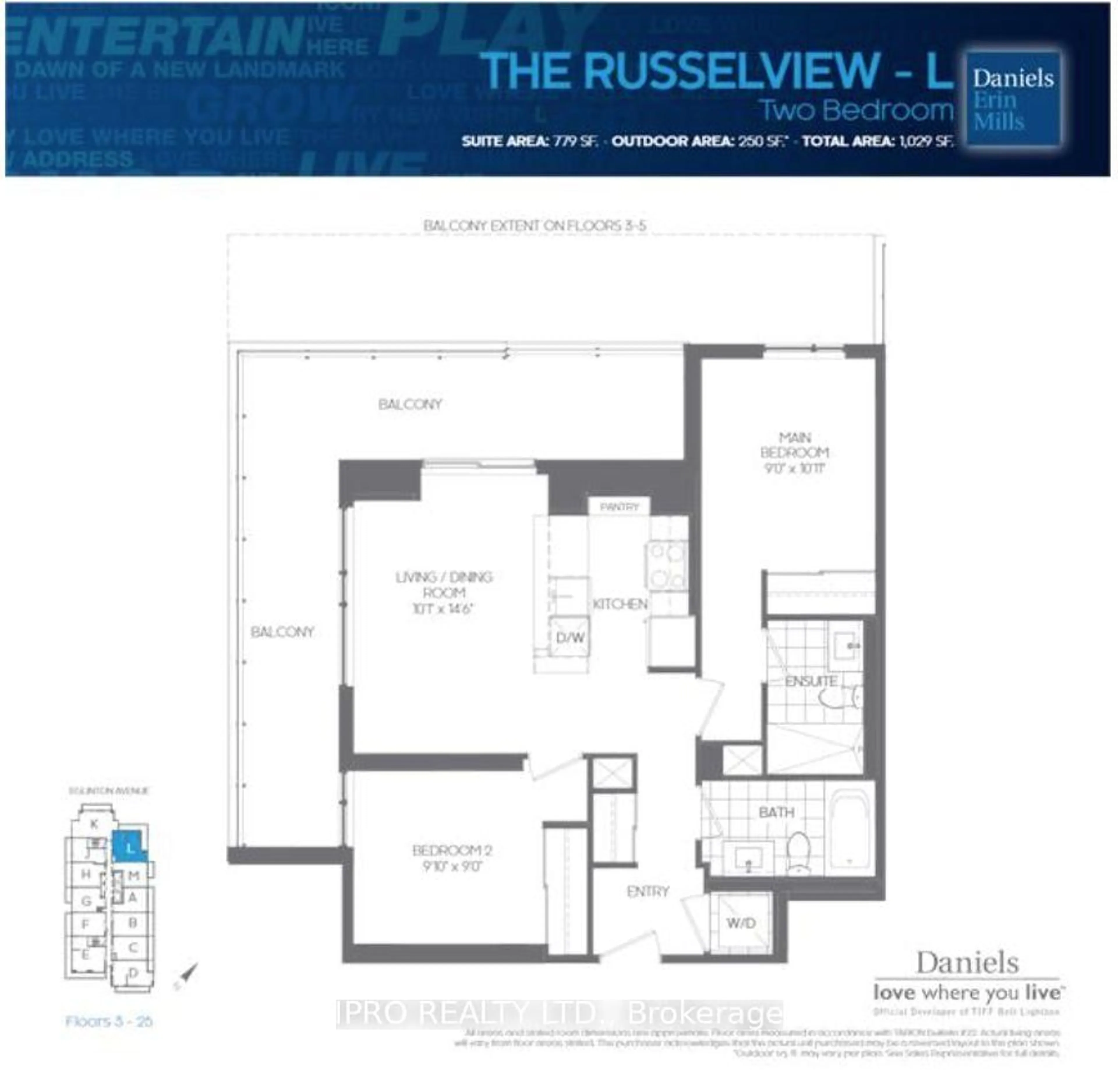 Floor plan for 2560 Eglinton Ave #911, Mississauga Ontario L5M 0Y3