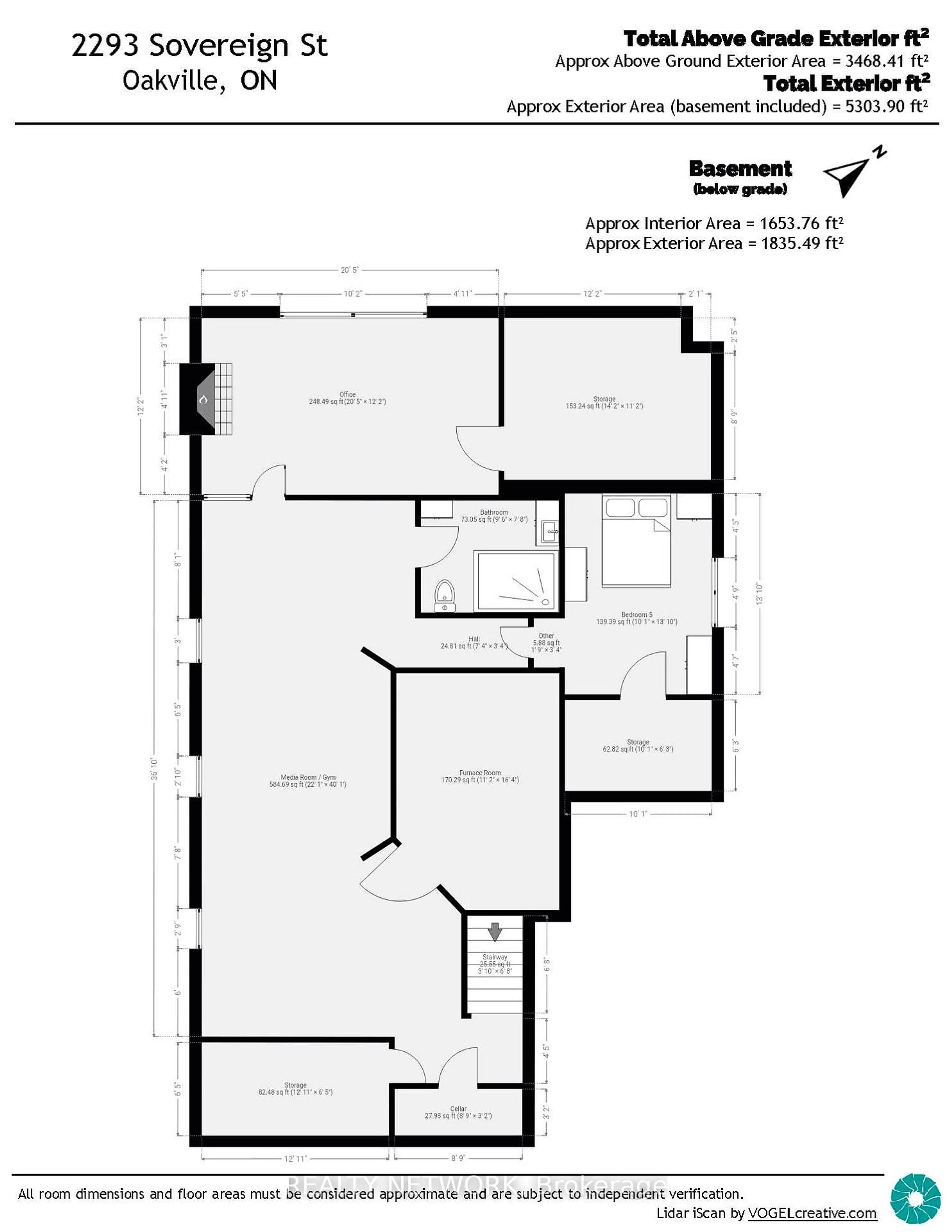 Floor plan for 2293 Sovereign St, Oakville Ontario L6L 1L5