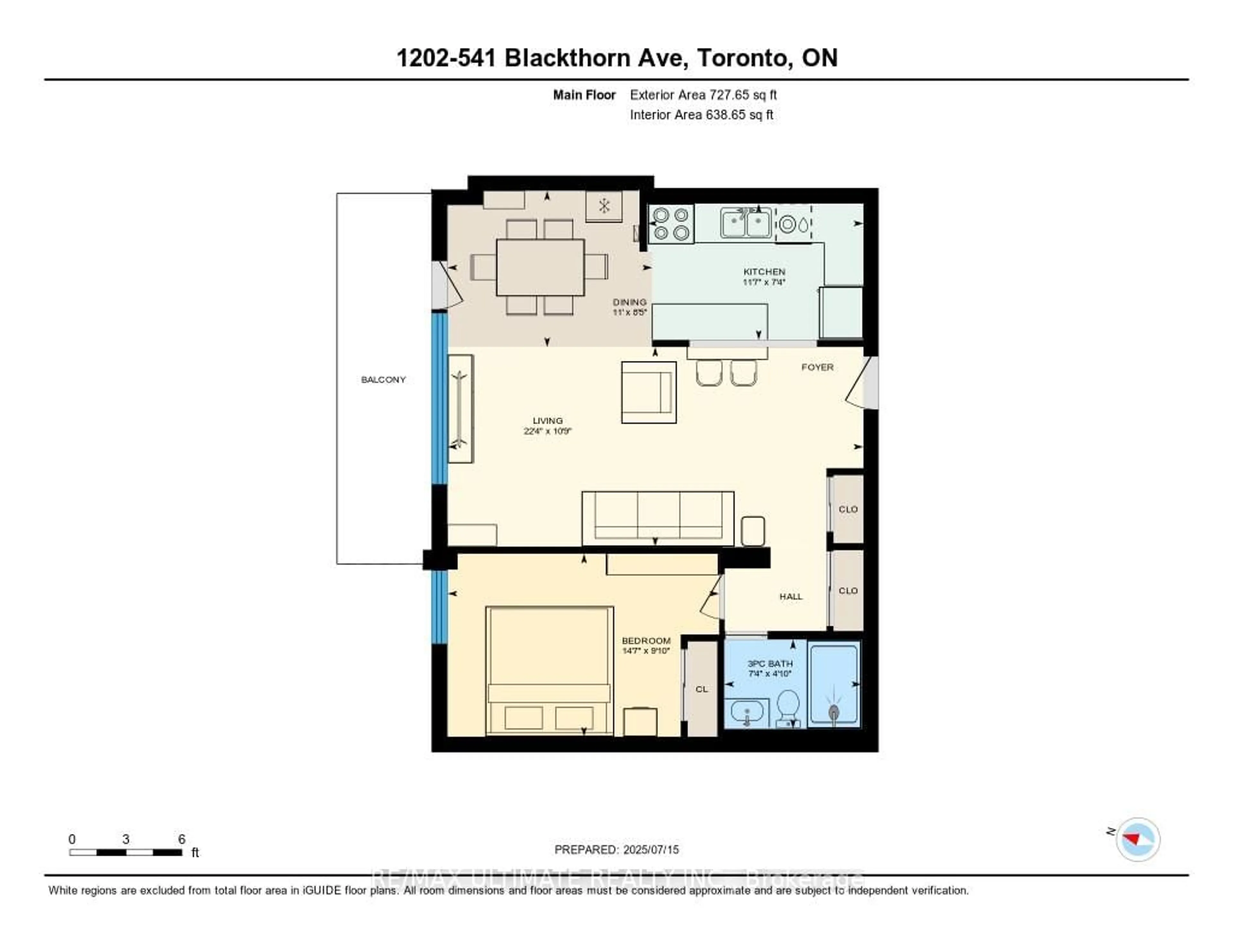 Floor plan for 541 Blackthorn Ave #1202, Toronto Ontario M6M 5A6