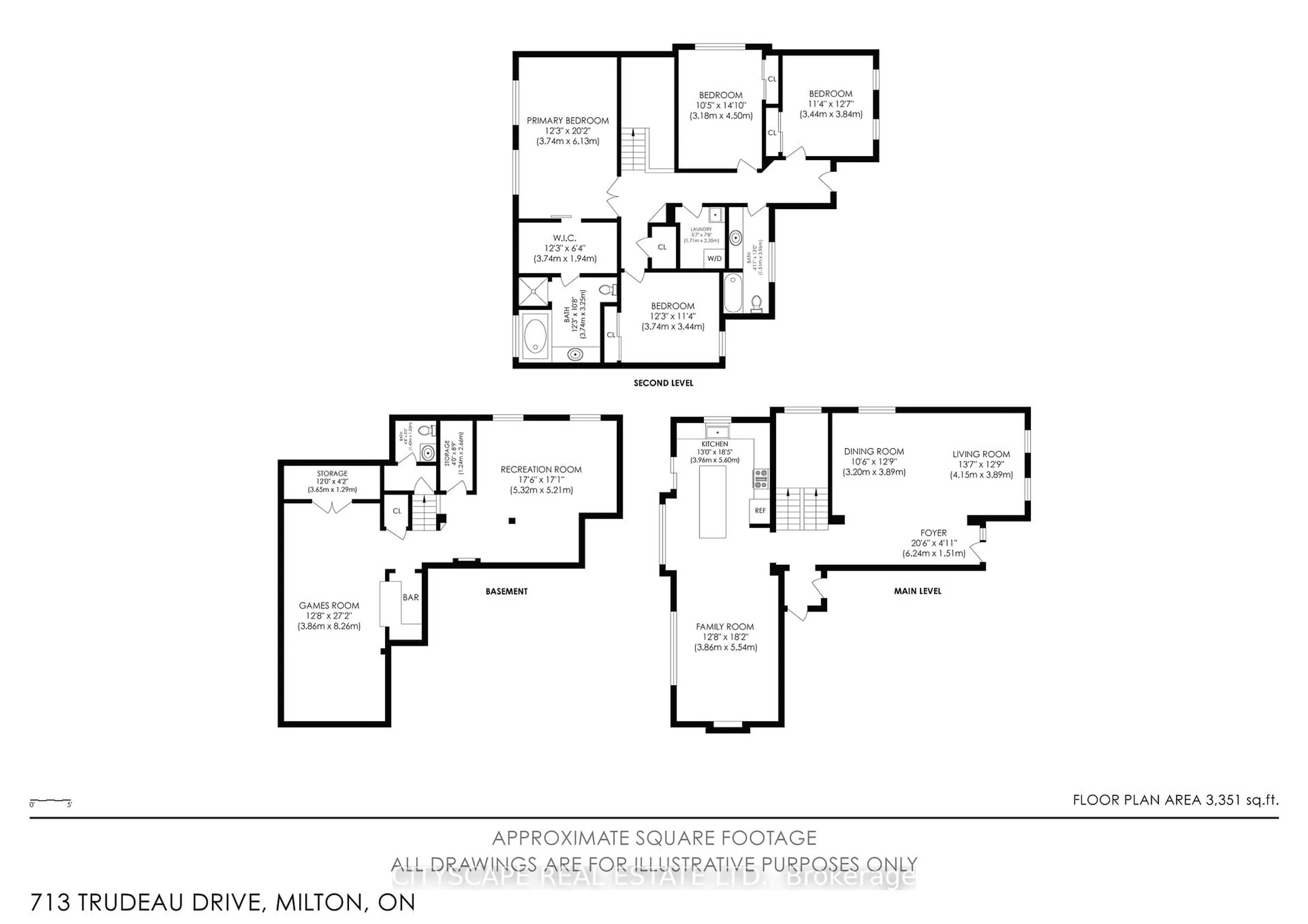 Floor plan for 713 Trudeau Dr, Milton Ontario L9T 5L3