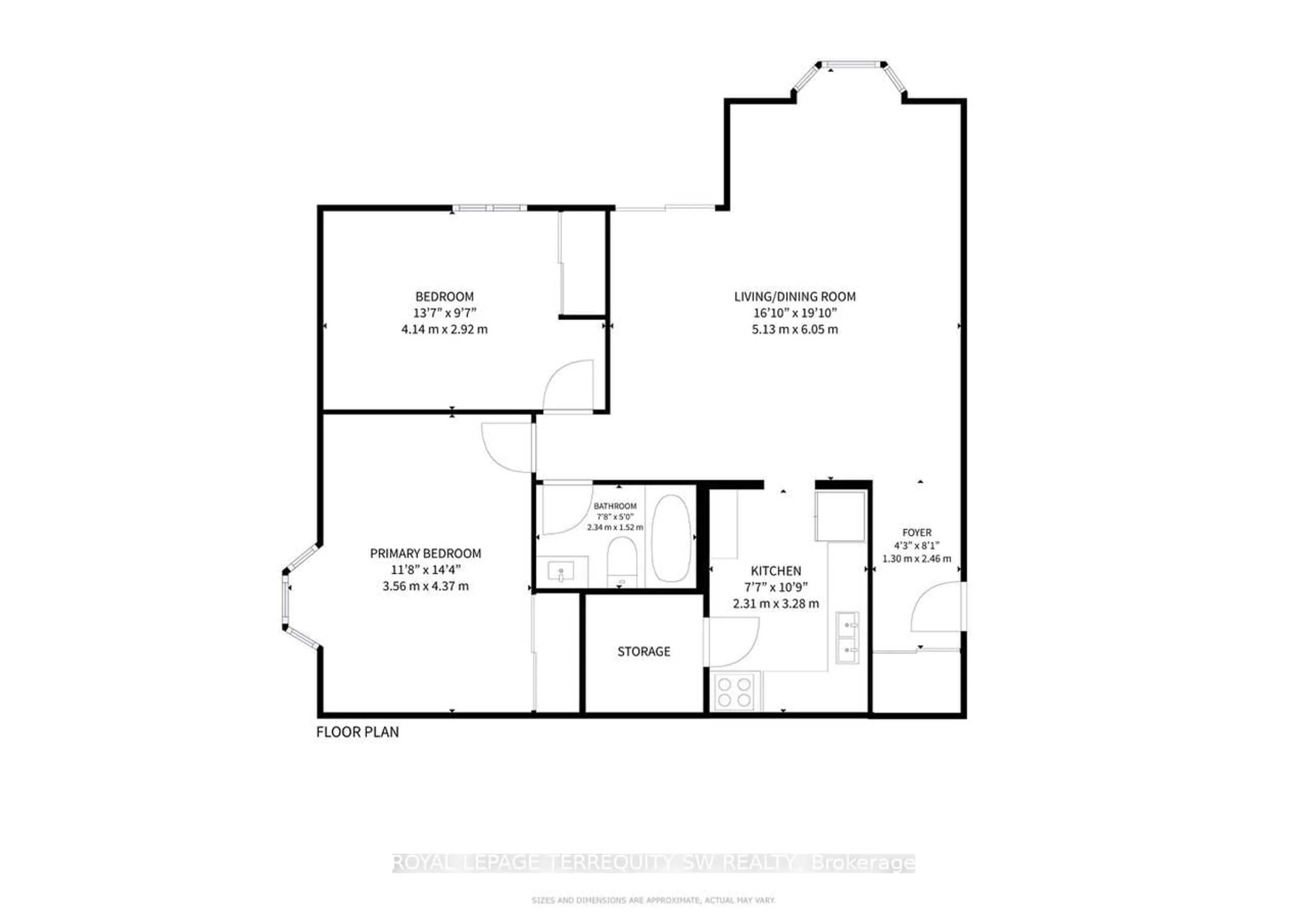 Floor plan for 3835 Lake Shore Blvd #210, Toronto Ontario M8W 1R2